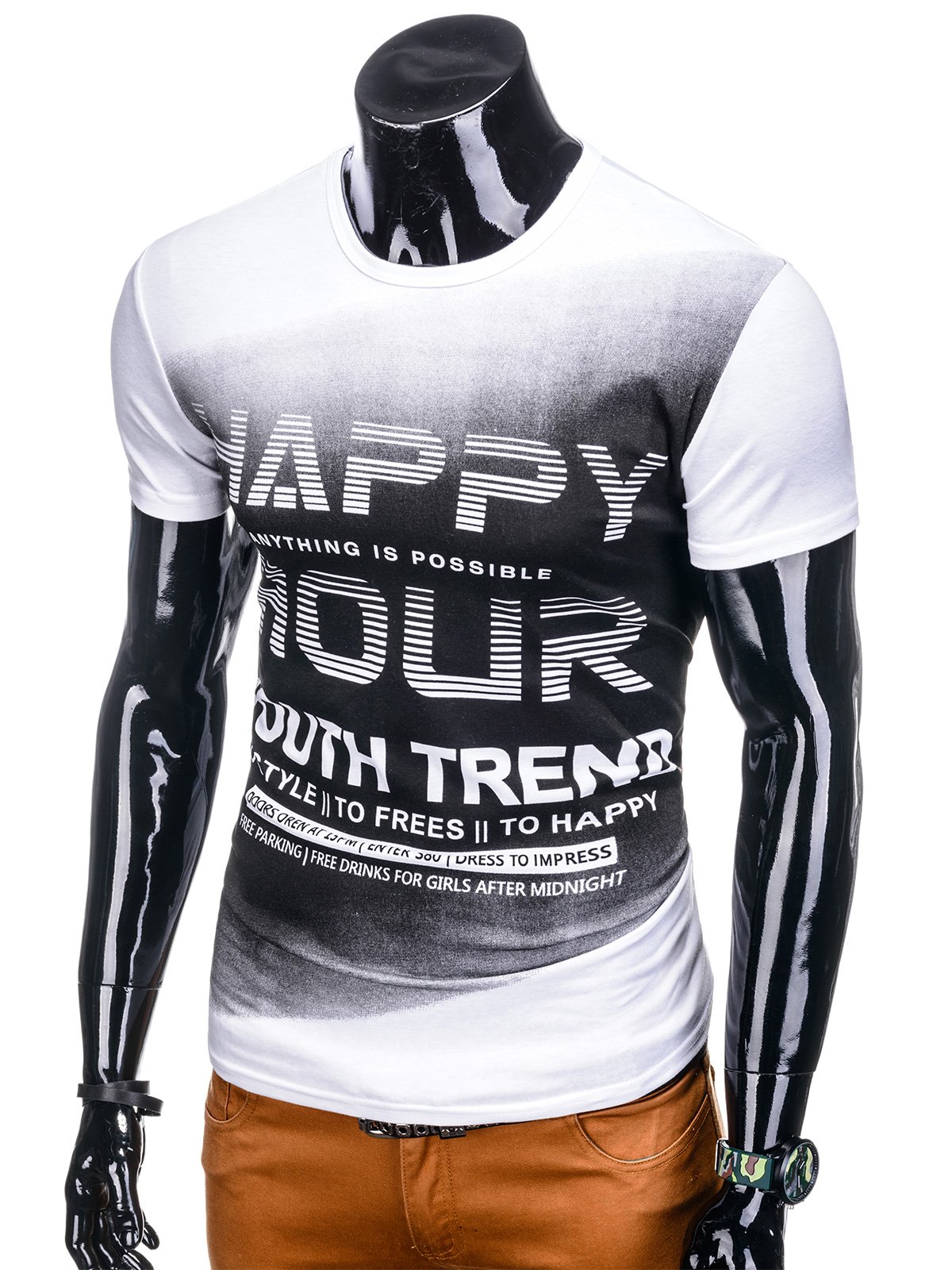 Men's printed t-shirt S1131 - black | MODONE wholesale - Clothing For Men