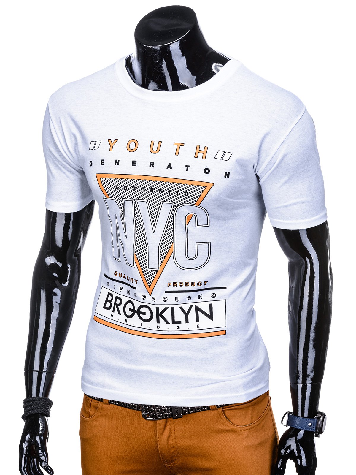 Download Men's printed t-shirt S1138 - white | MODONE wholesale ...