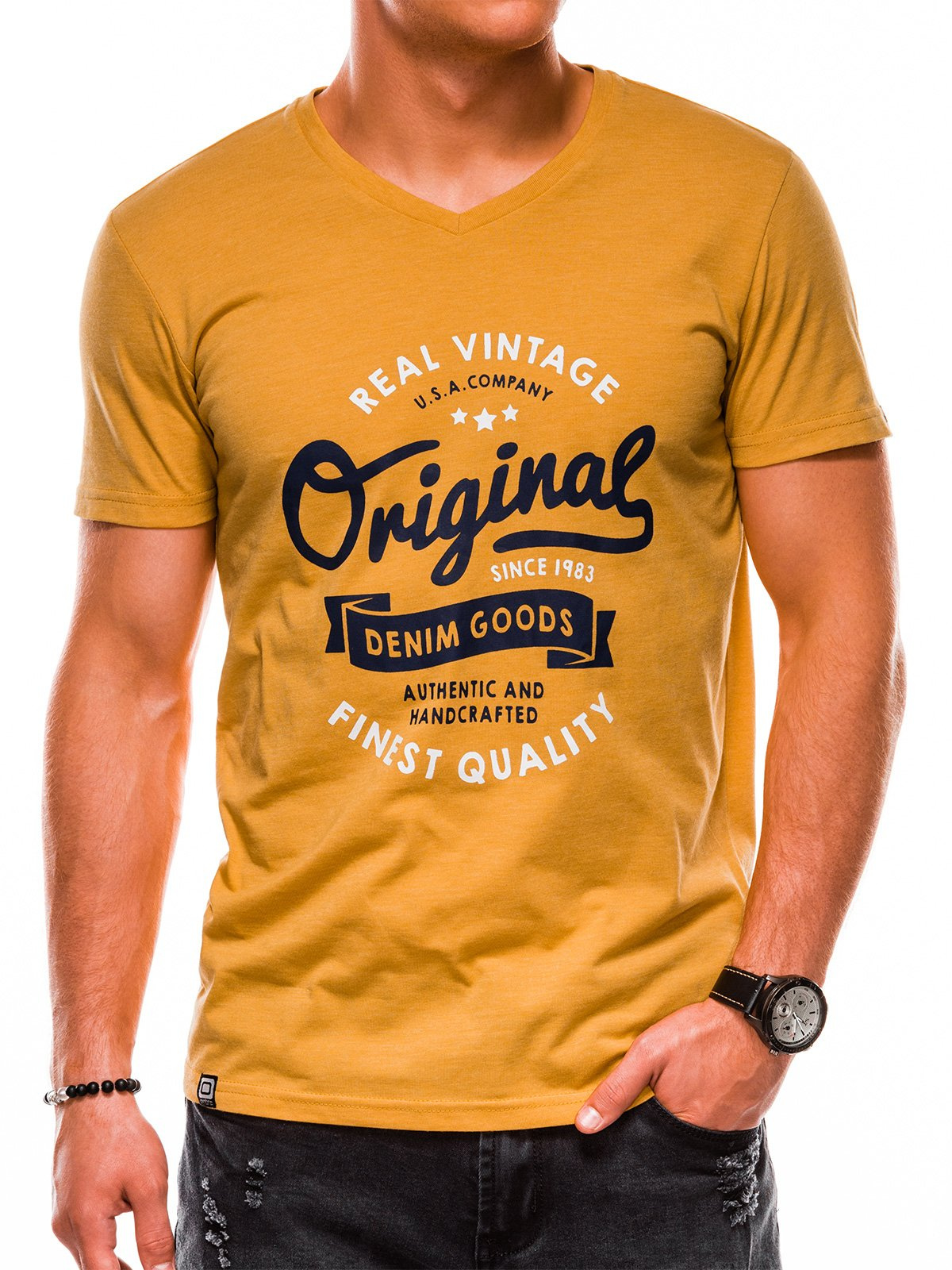 yellow printed t shirt