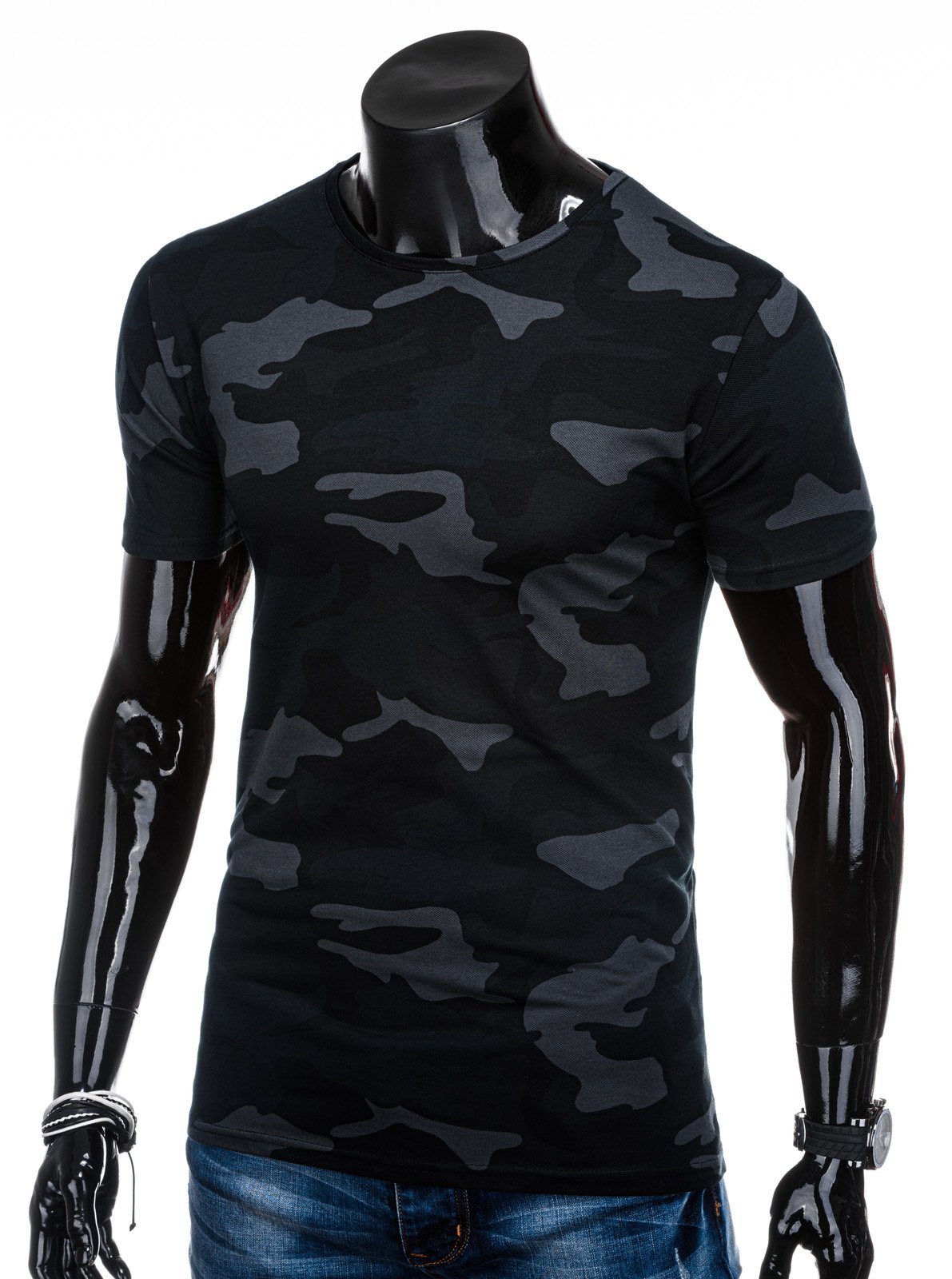 Men's printed t-shirt S1203 - black/camo | MODONE wholesale - Clothing ...