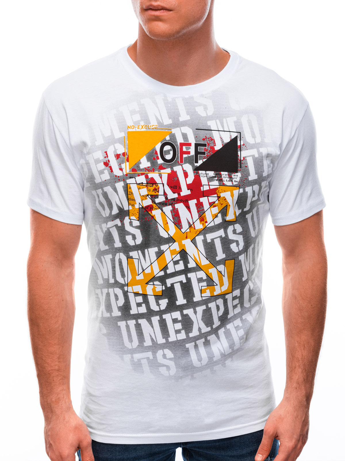 Men's printed t-shirt - white S966  MODONE wholesale - Clothing For Men