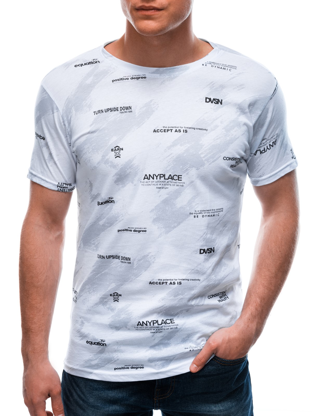 Men's printed t-shirt - white S966  MODONE wholesale - Clothing For Men