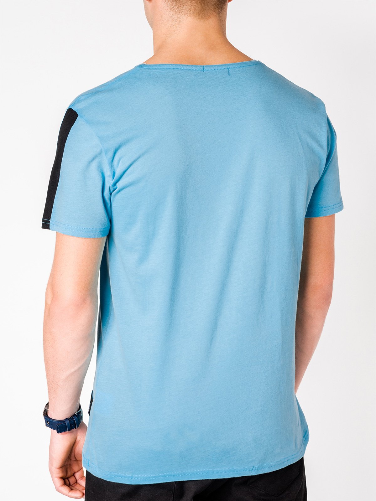Men's printed t-shirt S925 - light blue | MODONE wholesale - Clothing ...