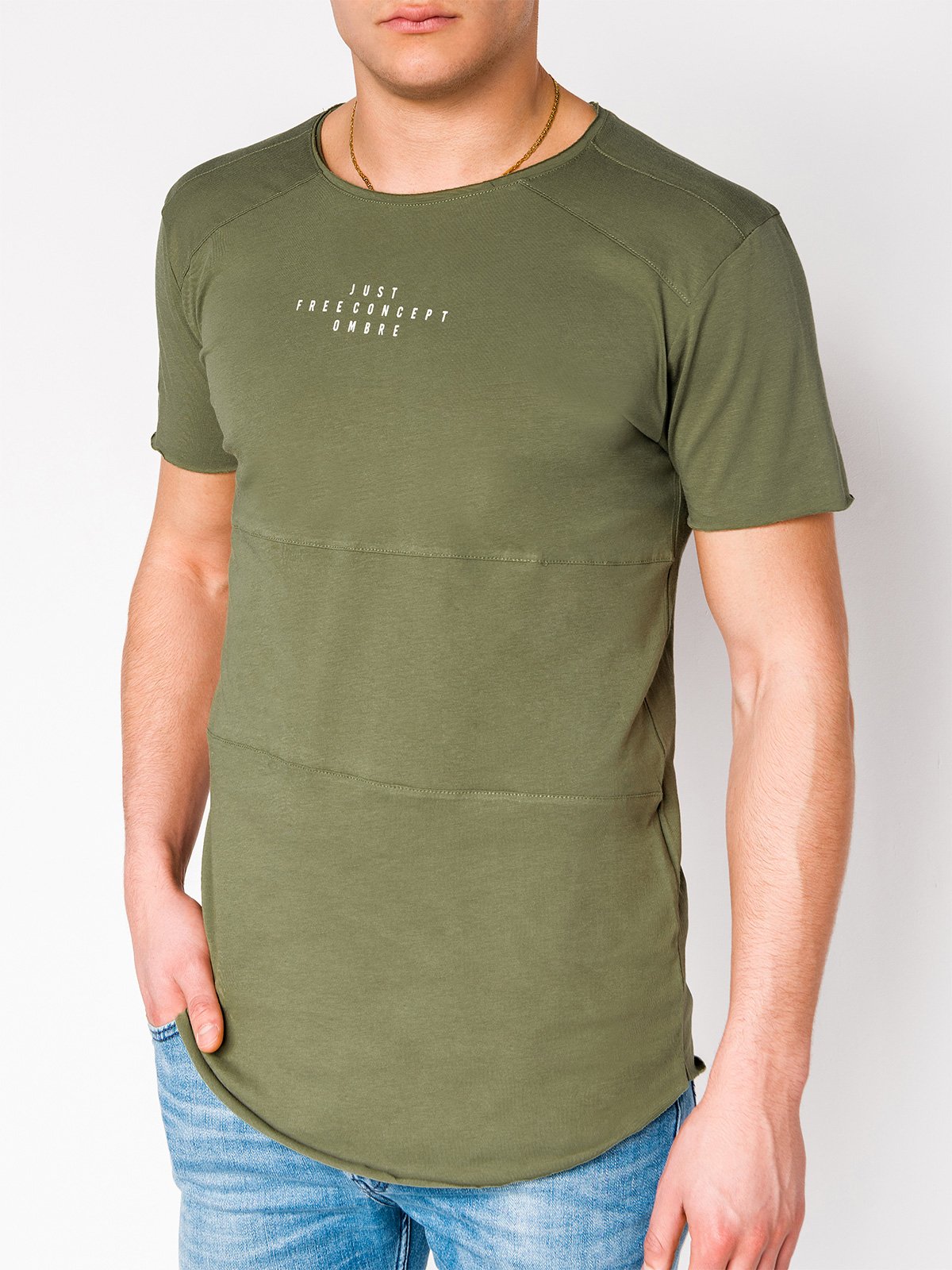 Men's printed t-shirt S950 - khaki | MODONE wholesale - Clothing For Men