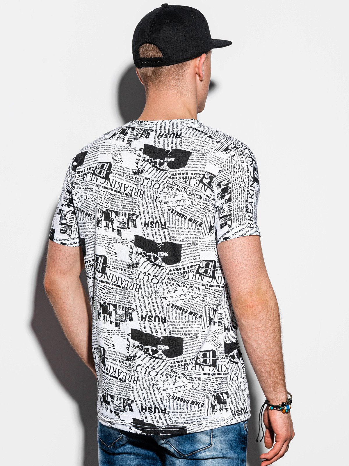 Men's printed t-shirt - white S1292 | MODONE wholesale - Clothing For Men