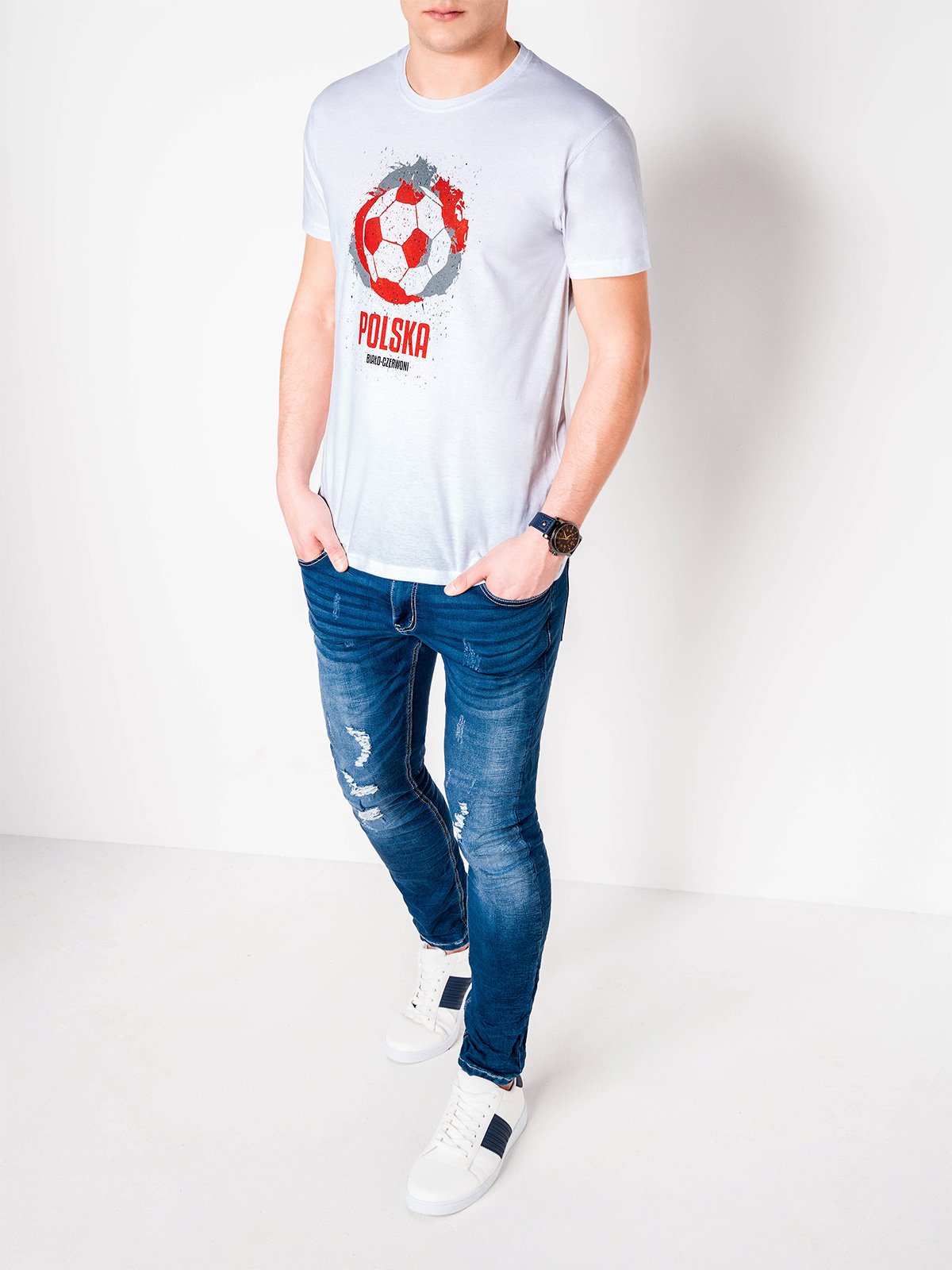 Men's printed t-shirt - white S966  MODONE wholesale - Clothing For Men