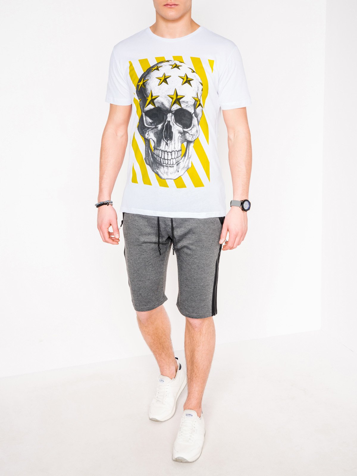 Men's printed t-shirt - white S966  MODONE wholesale - Clothing For Men