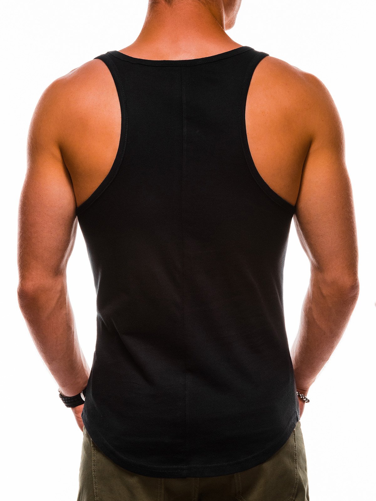 Men's printed tank top S1173 - black | MODONE wholesale - Clothing For Men