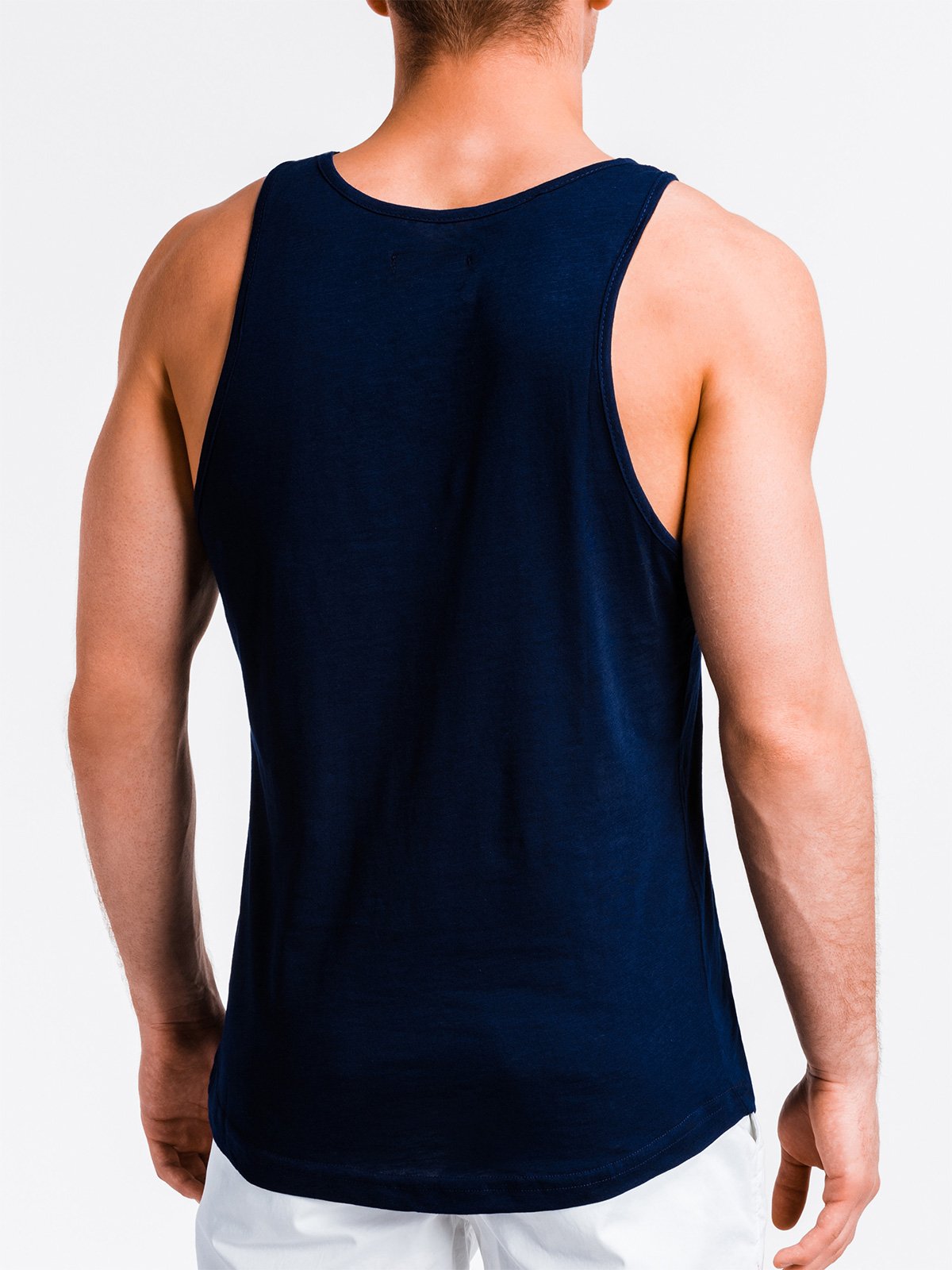 Men's printed tank top S827 - navy | MODONE wholesale - Clothing For Men