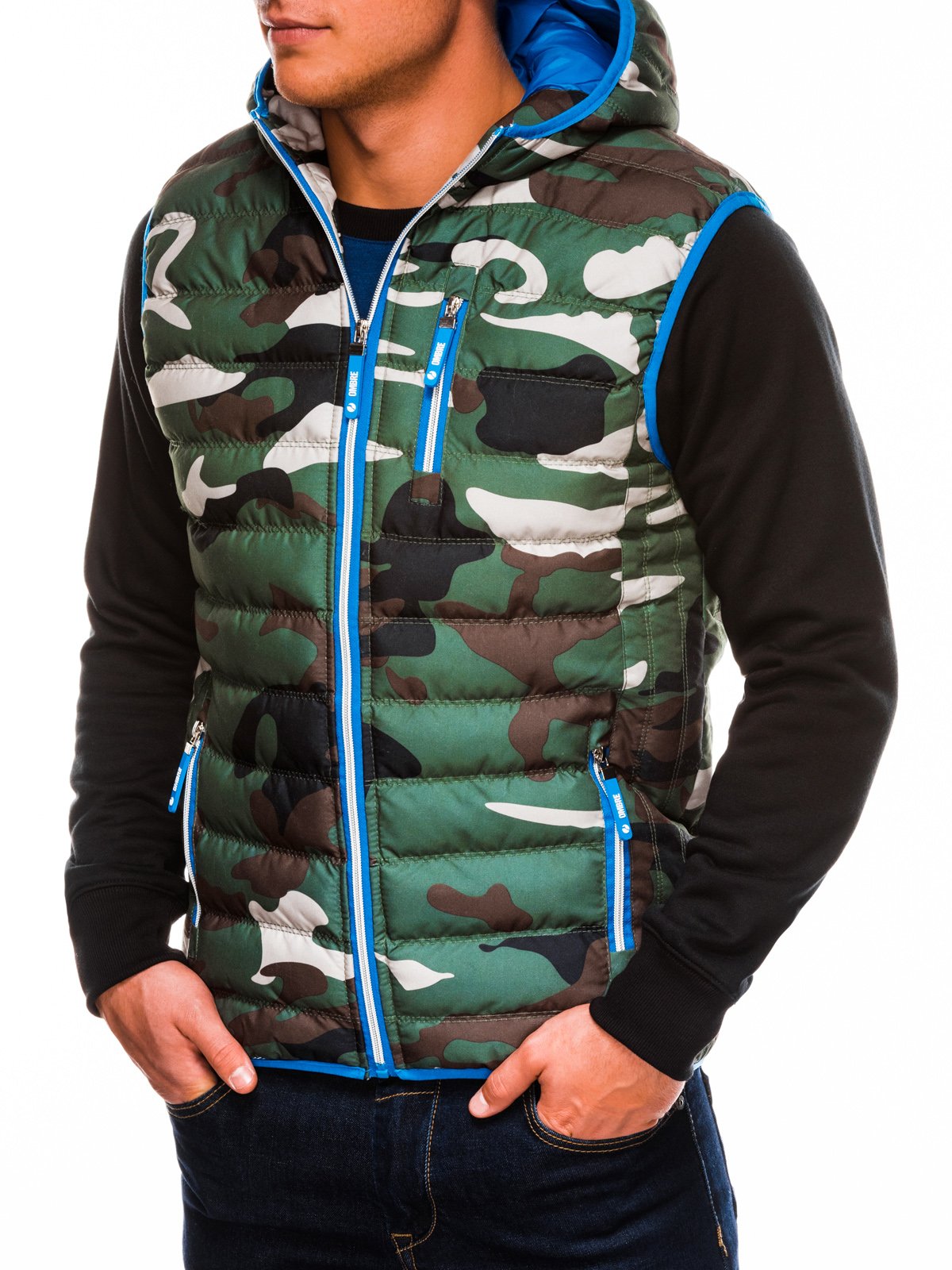 Men&#39;s quilted vest V24 - green | MODONE wholesale - Clothing For Men