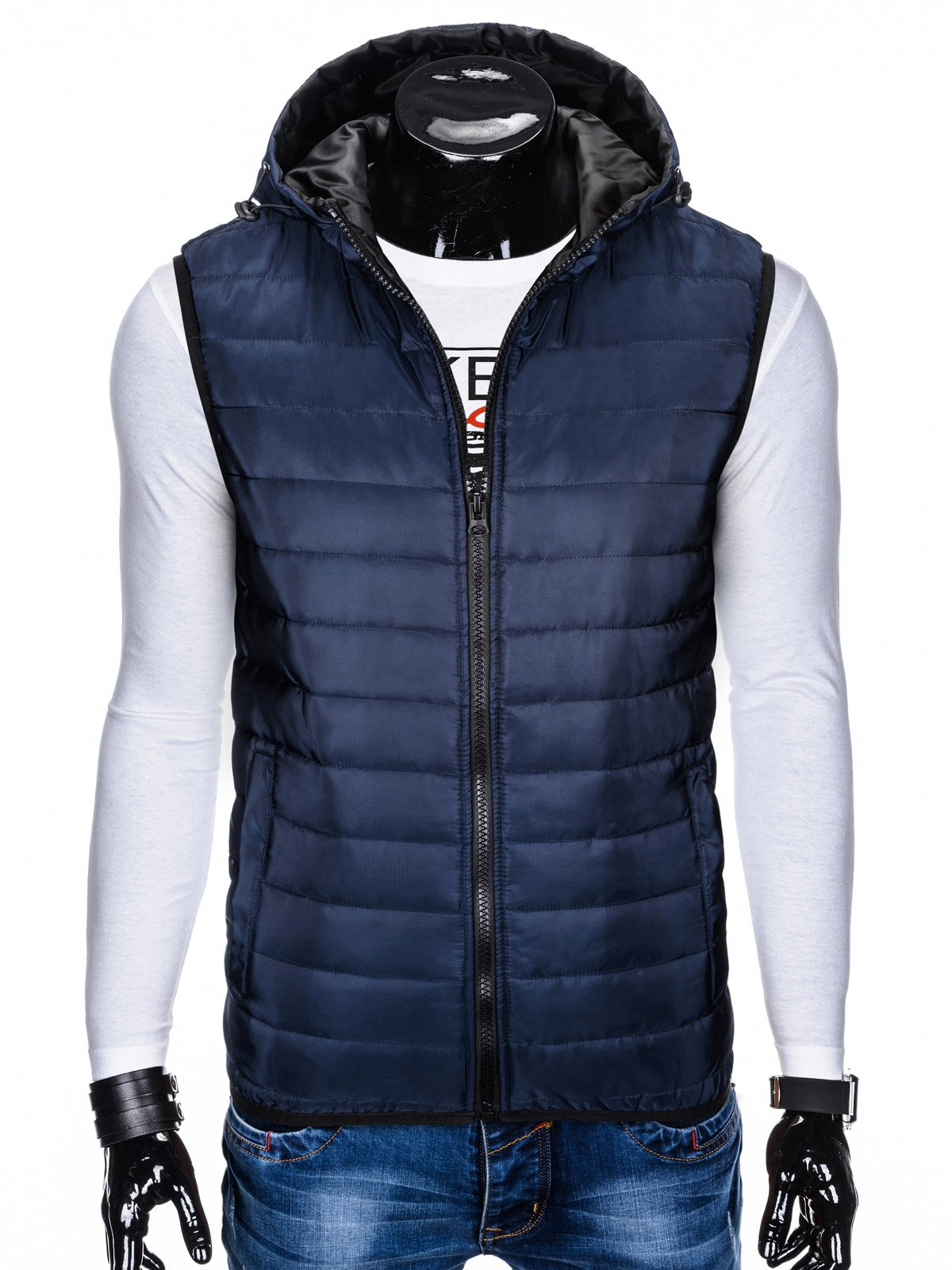 Men's quilted vest V31 navy MODONE wholesale Clothing For Men