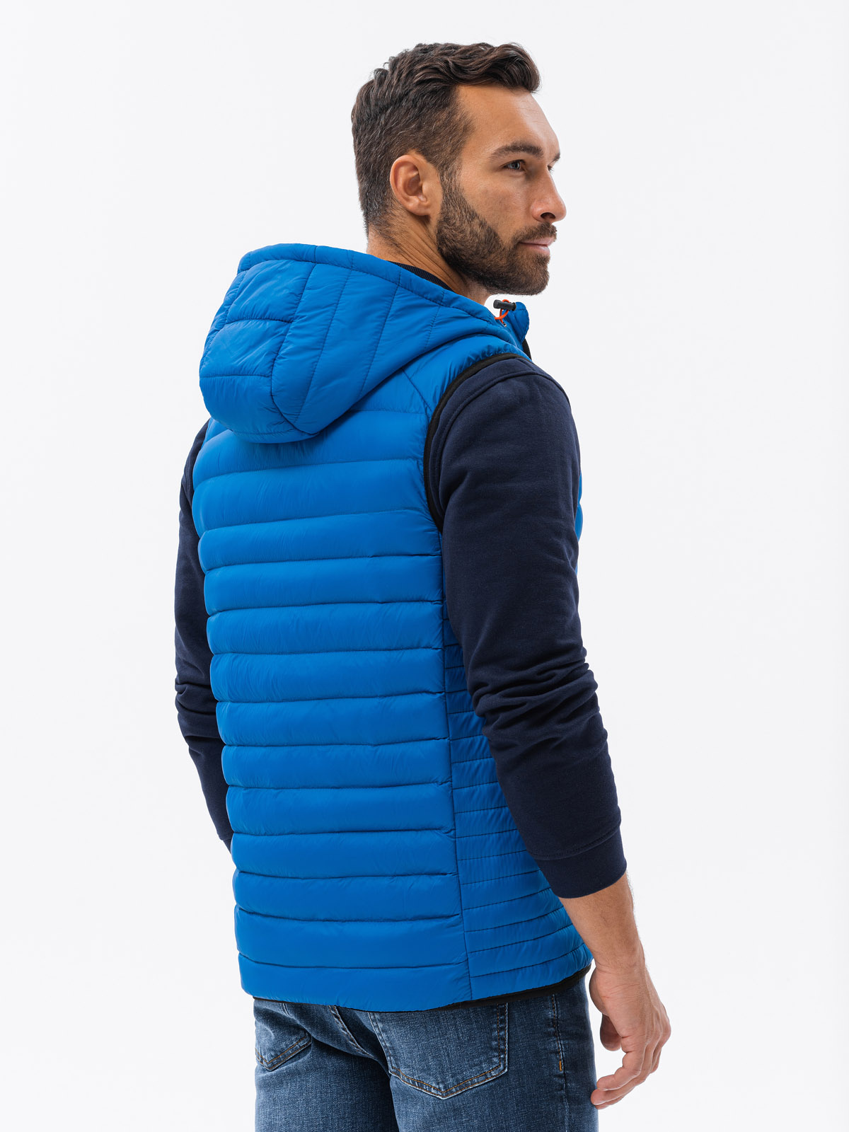 Men's quilted vest blue V53 MODONE wholesale Clothing For Men