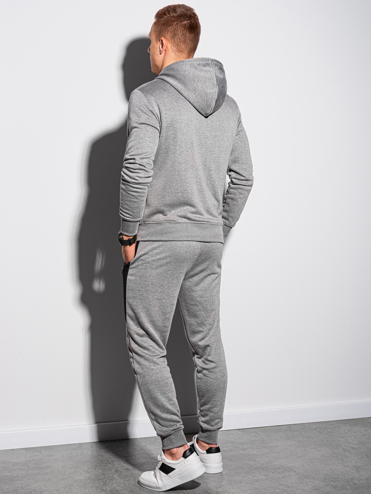 Men's set hoodie + pants - grey melange Z25