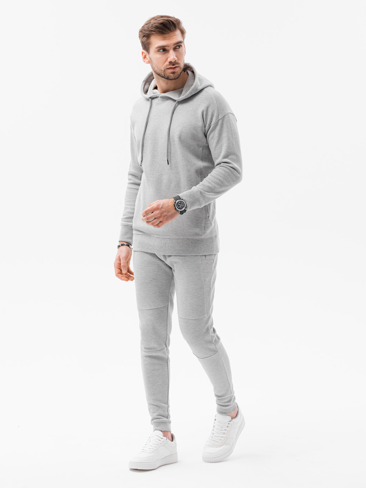 Men's set hoodie + pants - grey melange Z49