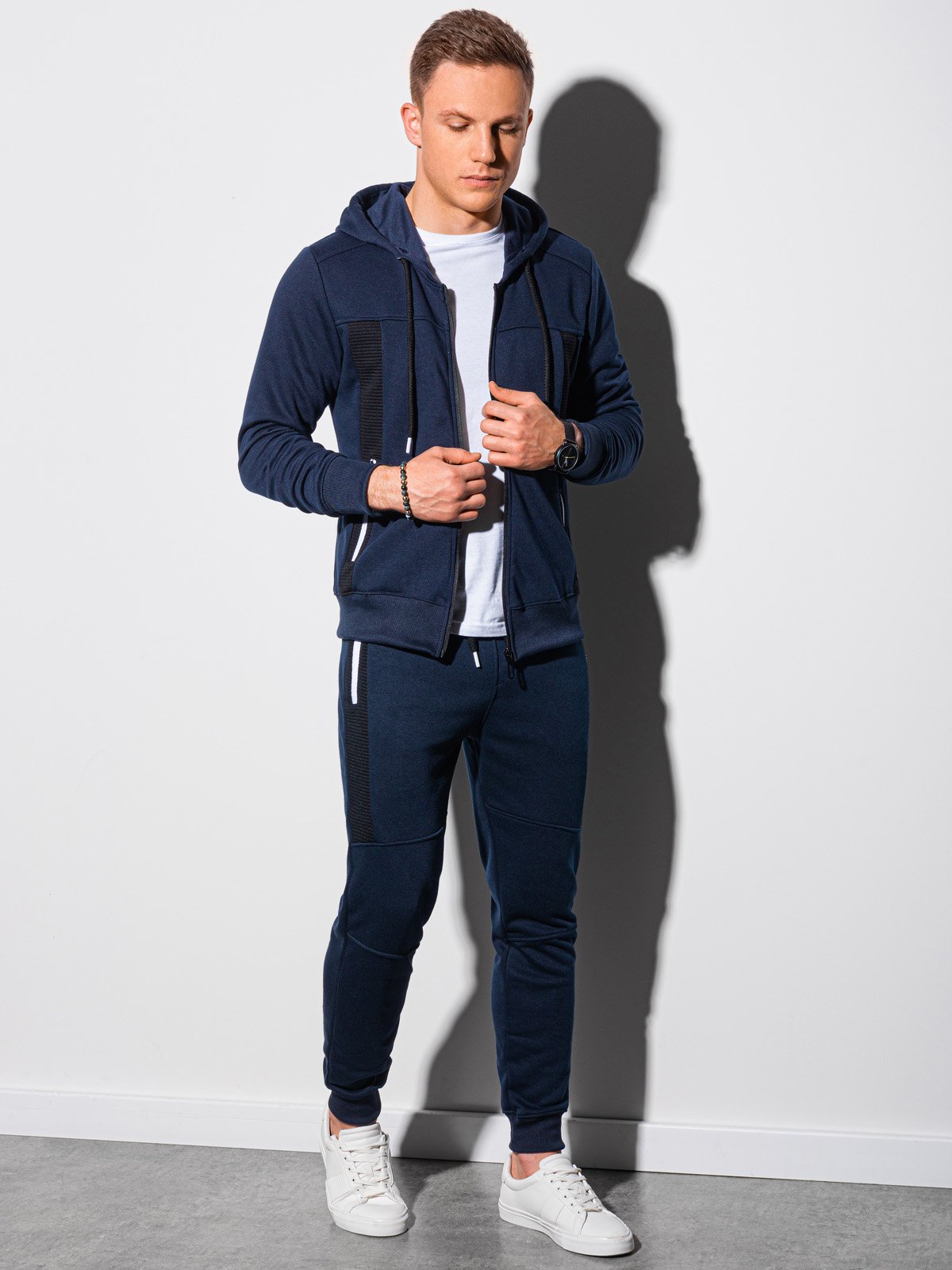 Men's set hoodie + pants - grey Z26  MODONE wholesale - Clothing For Men