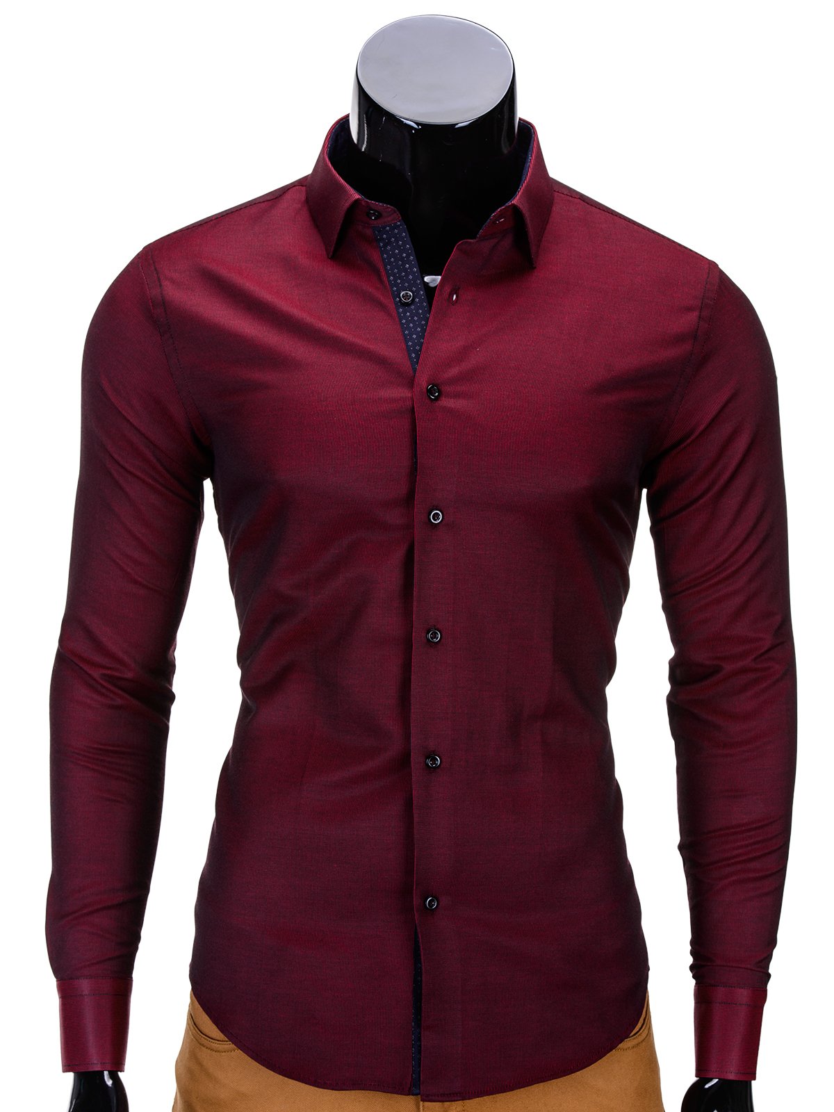 Men's shirt K329 - burgundy | MODONE wholesale - Clothing For Men