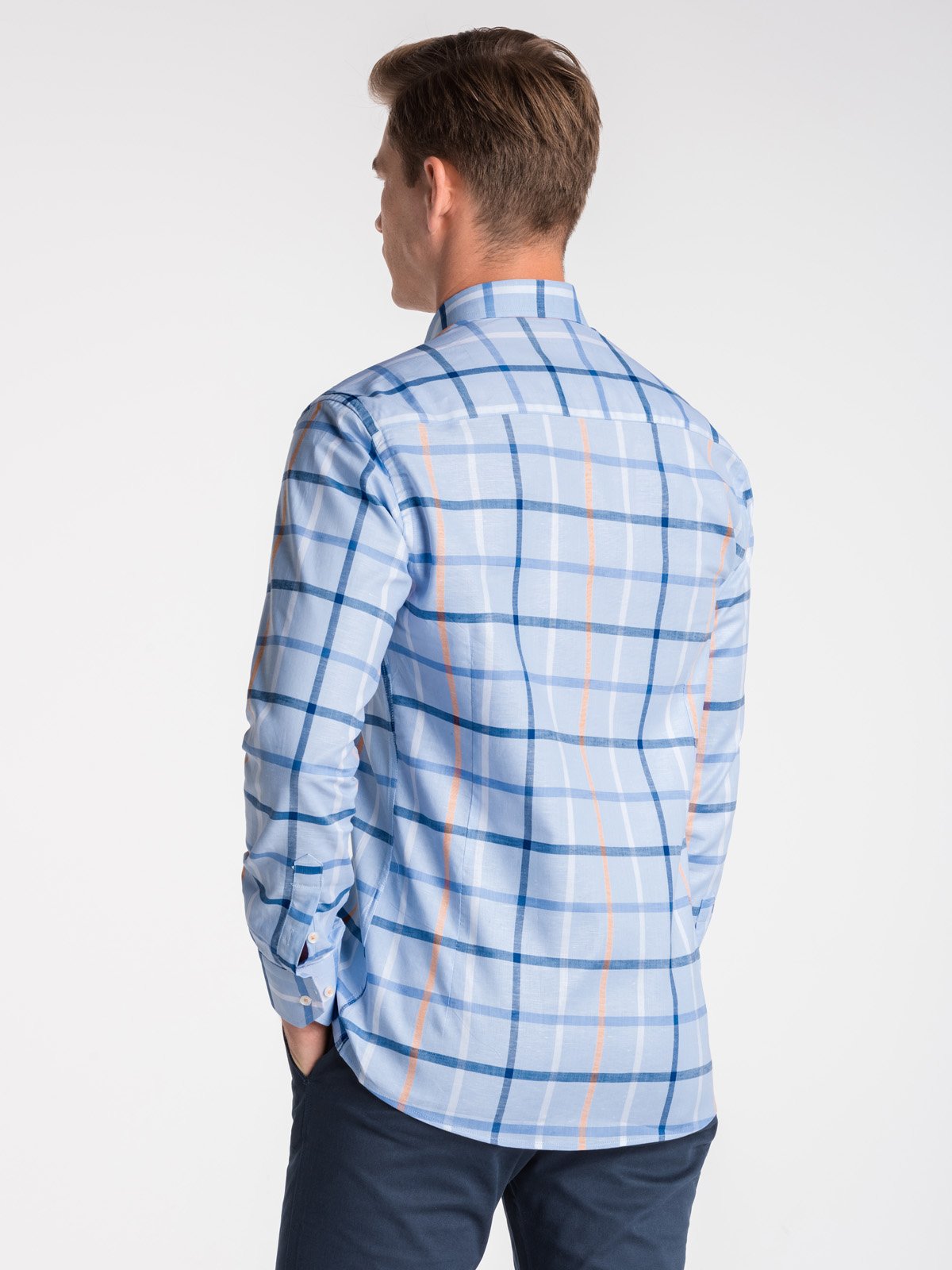 Men's shirt with long sleeves K493 - light blue | MODONE wholesale ...