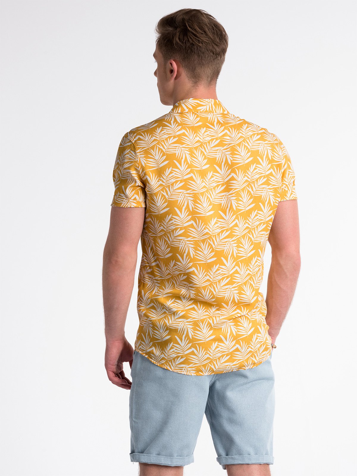 Men's shirt with short sleeves K480 - yellow | MODONE wholesale ...