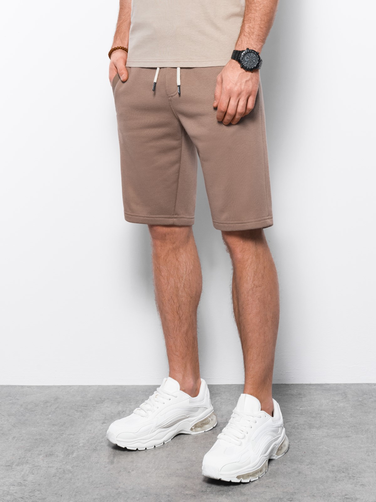 Men's short shorts with pockets light brown V17 OMSRBS0109 MODONE