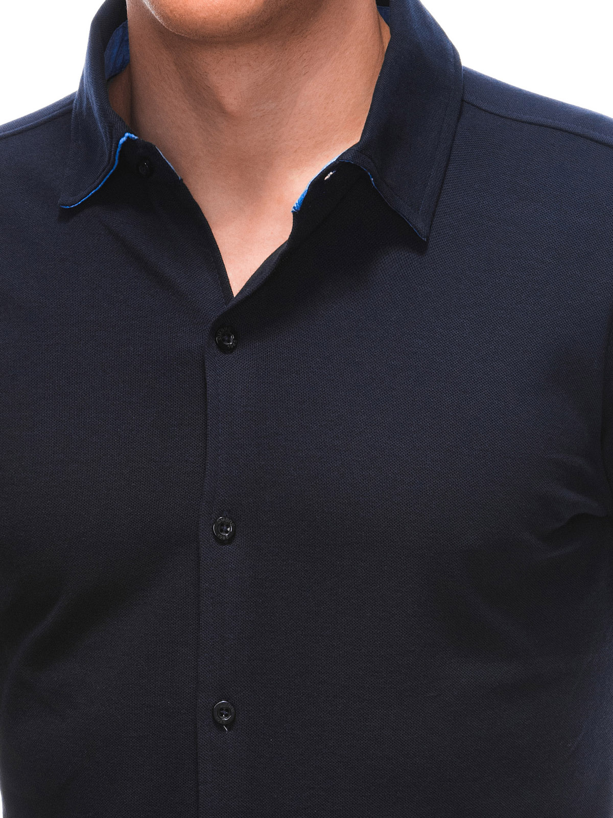 Men's short sleeve knit shirt K519 - navy blue | MODONE wholesale ...