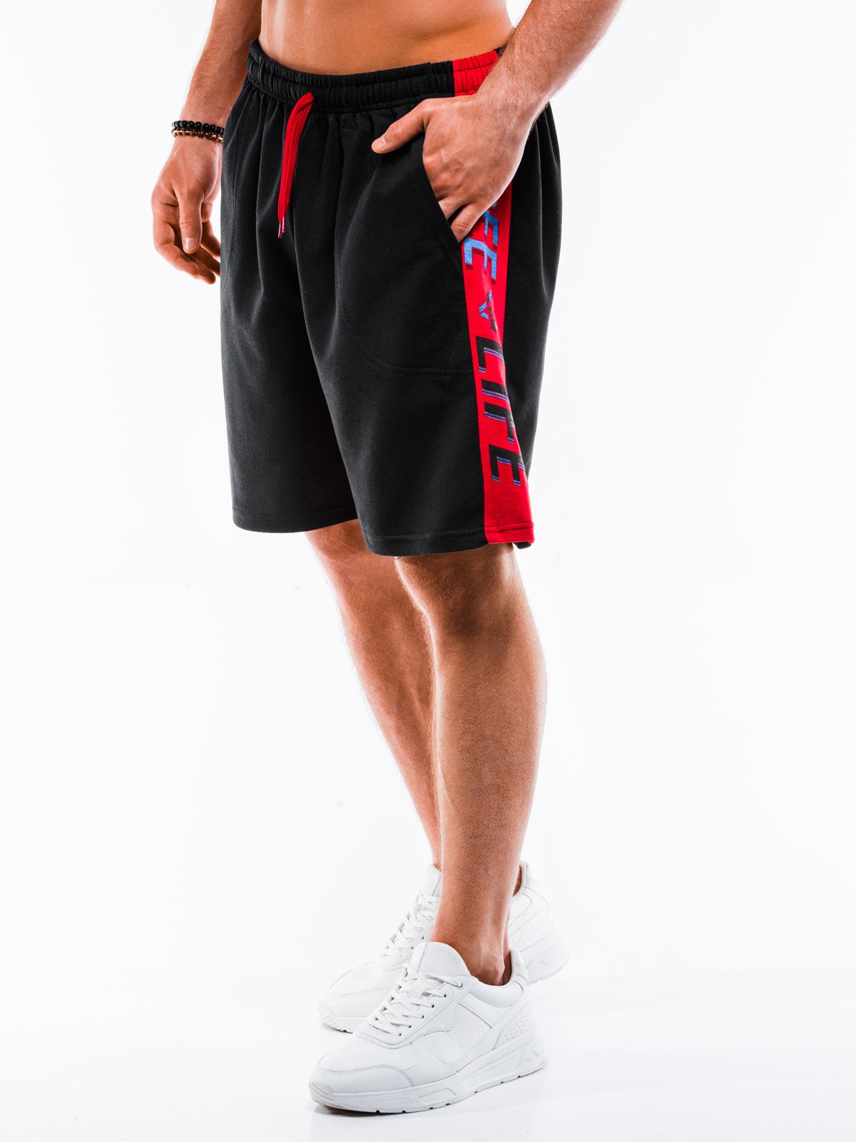 Men's short sweatpants W287 - khaki  MODONE wholesale - Clothing For Men