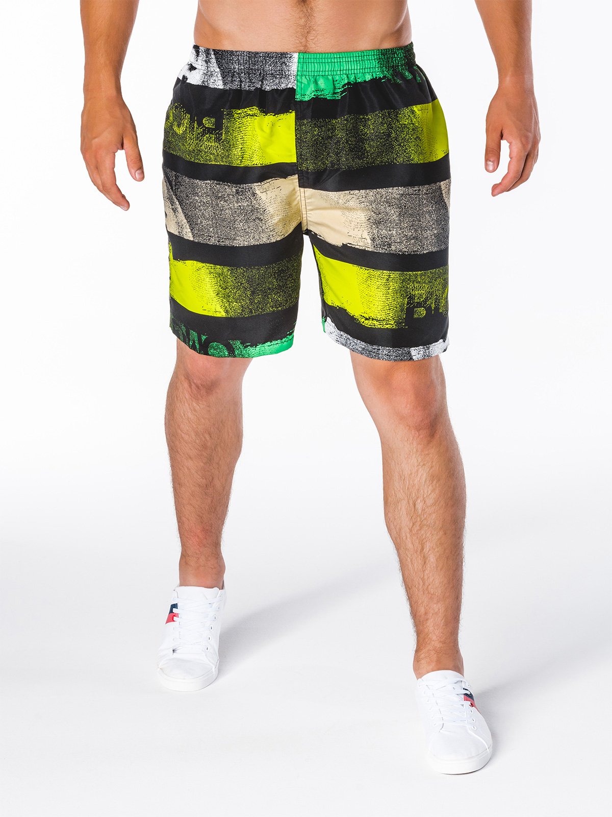 Men's shorts W093 - black/green | MODONE wholesale - Clothing For Men