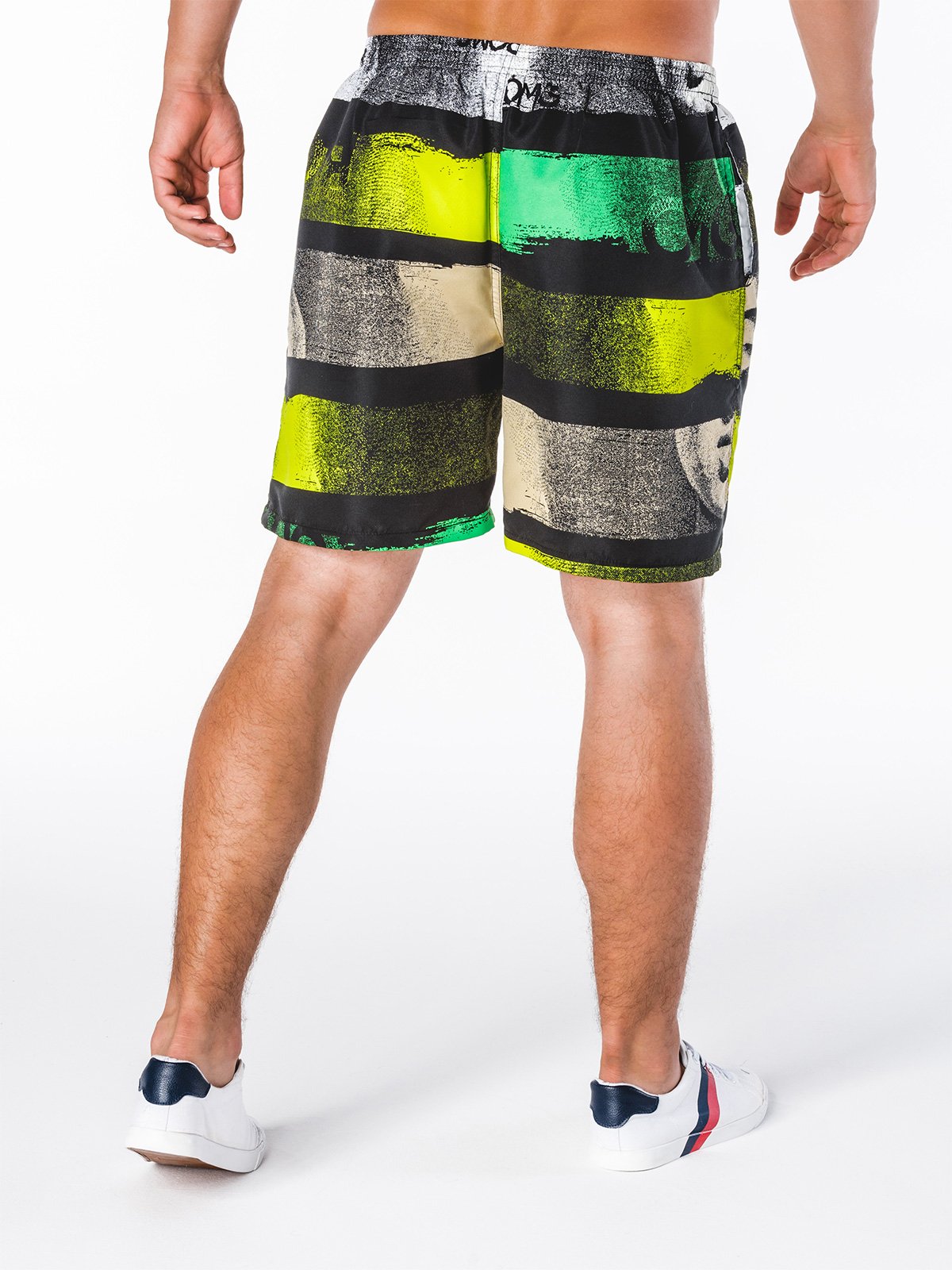 Men's shorts W093 - black/green | MODONE wholesale - Clothing For Men