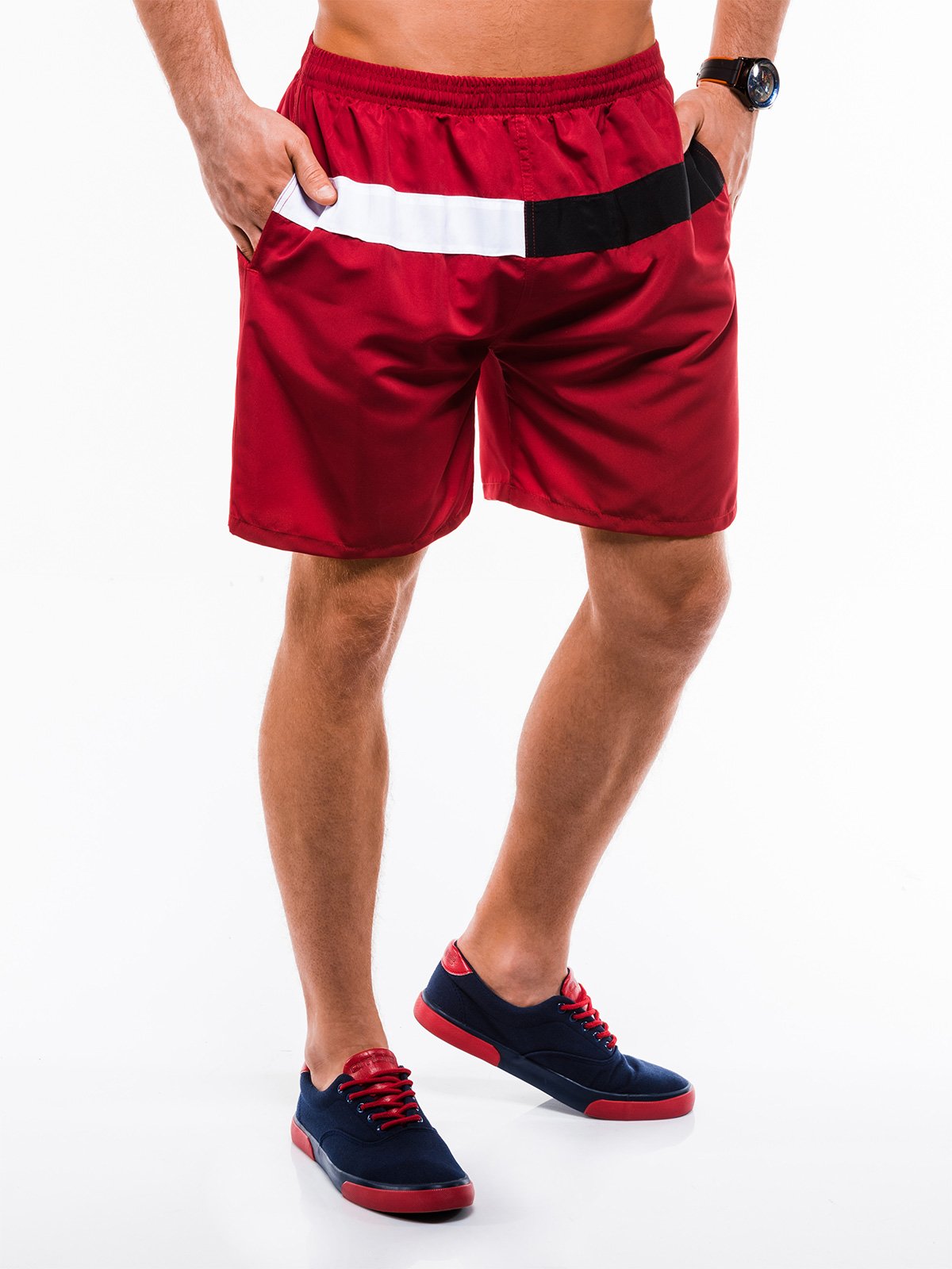 Men's shorts W191 - dark red | MODONE wholesale - Clothing For Men