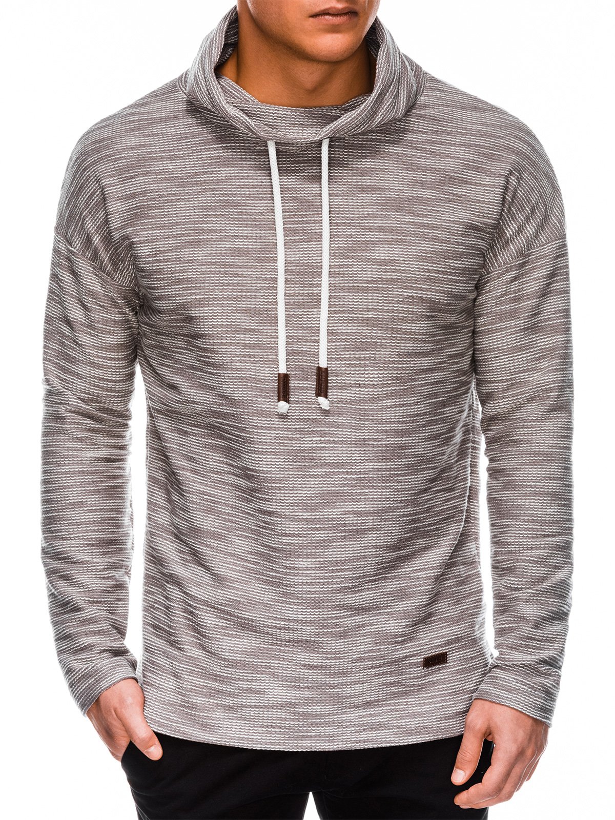 Men's stand-up collar sweatshirt B1013 - beige | MODONE wholesale ...