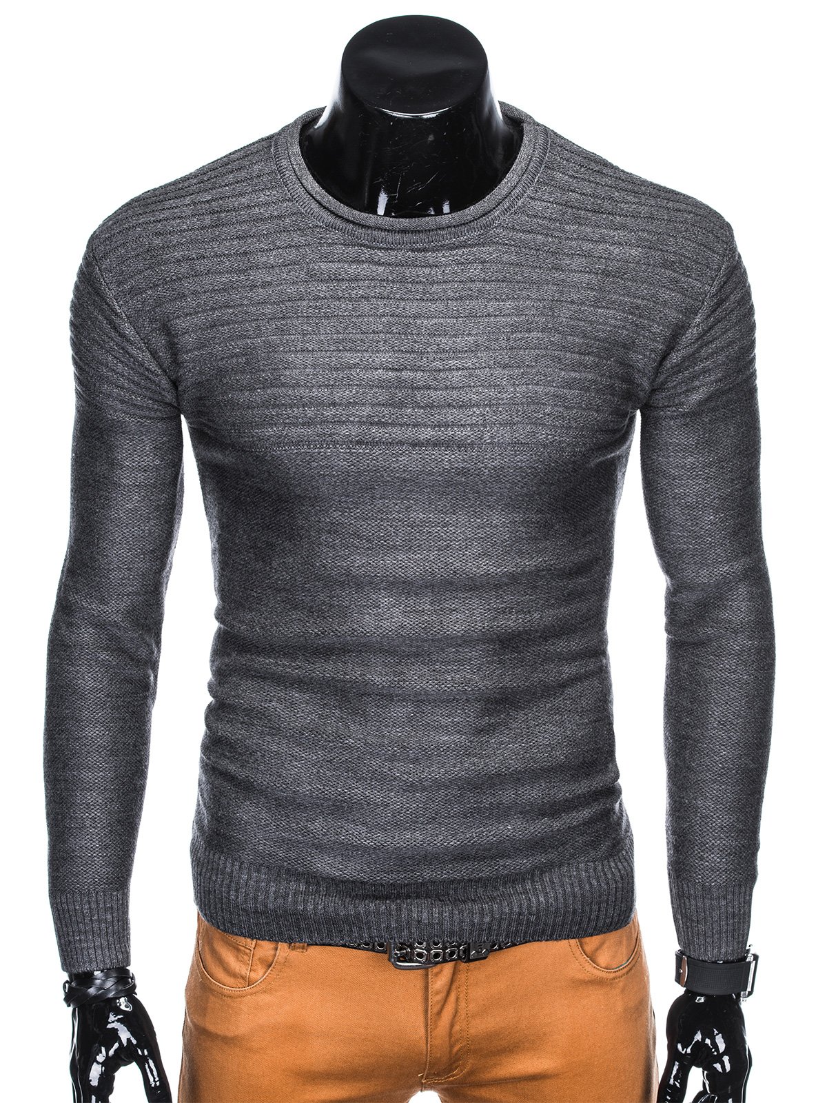 Men's sweater E136 - dark grey | MODONE wholesale - Clothing For Men