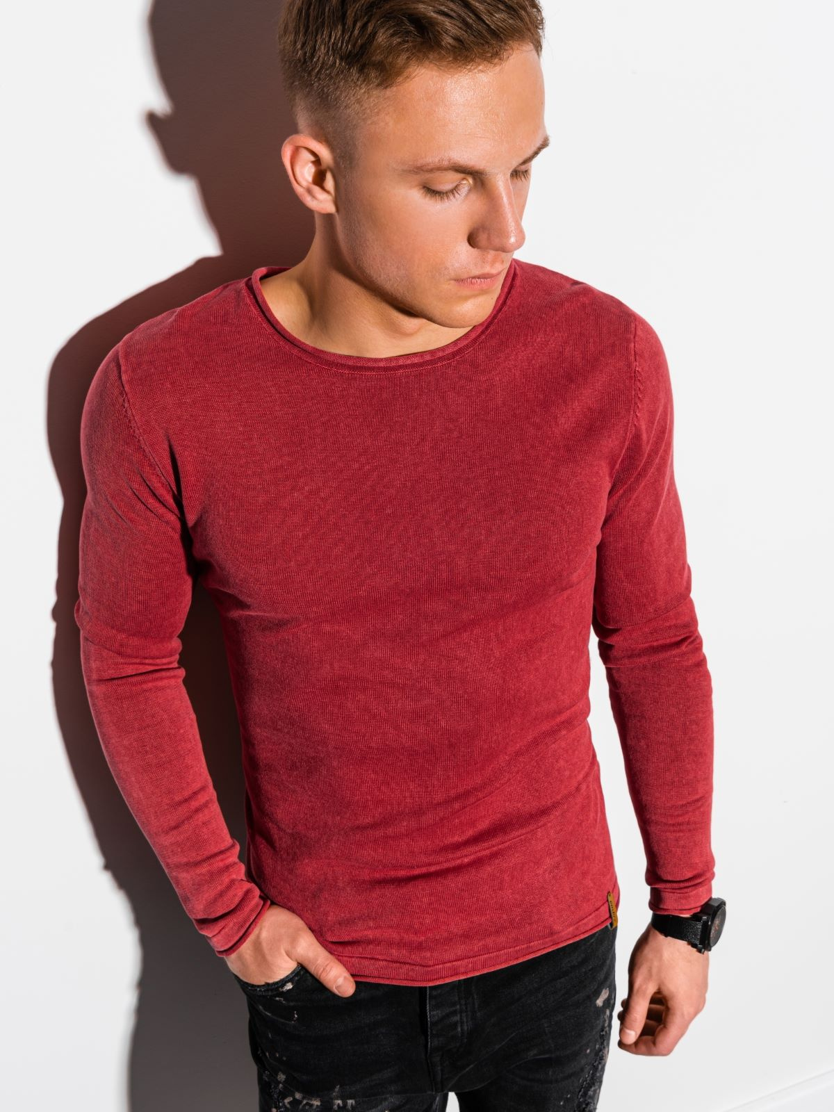 mens sweater red