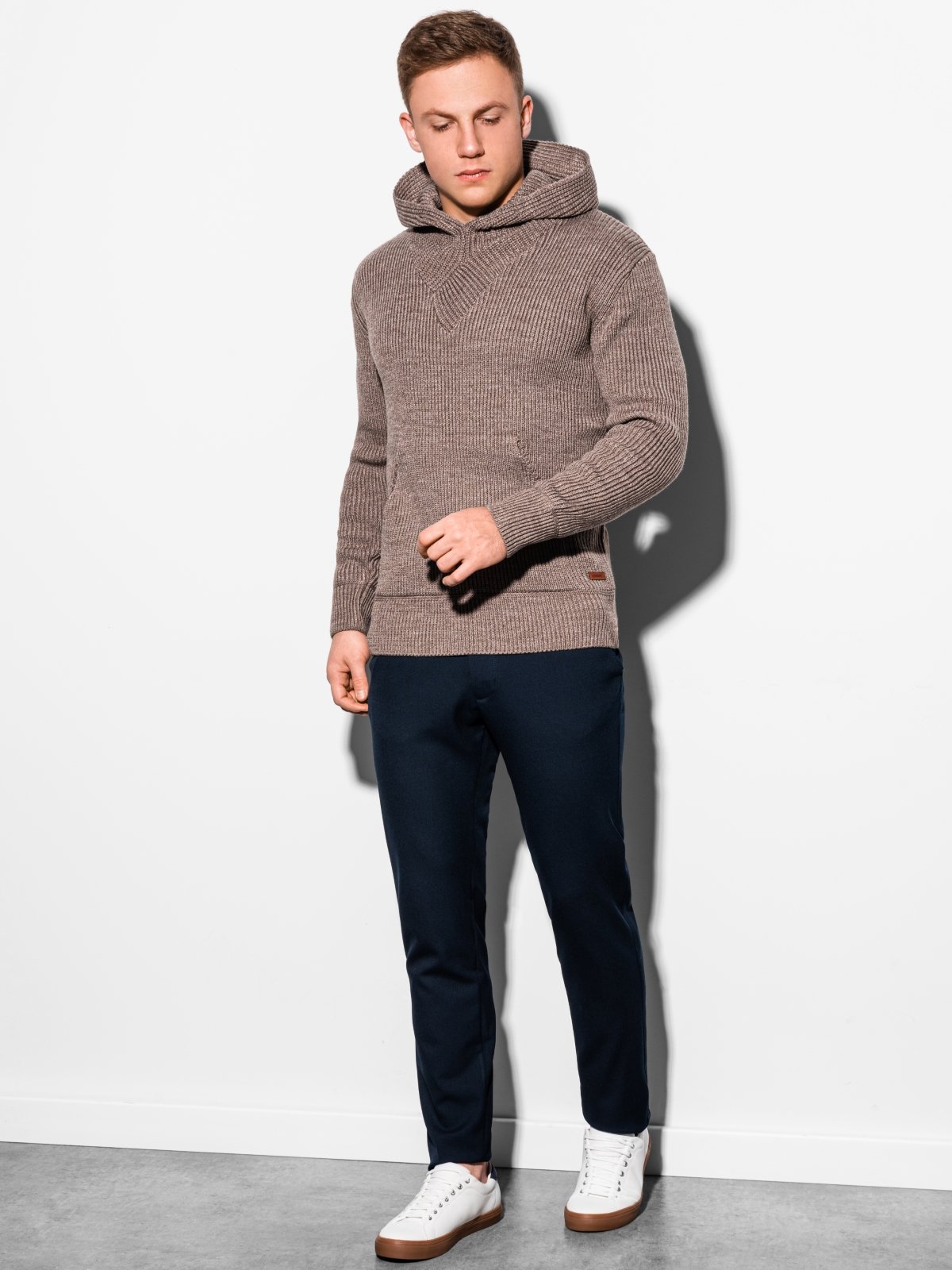 Men's sweater E181 - brown | MODONE wholesale - Clothing For Men