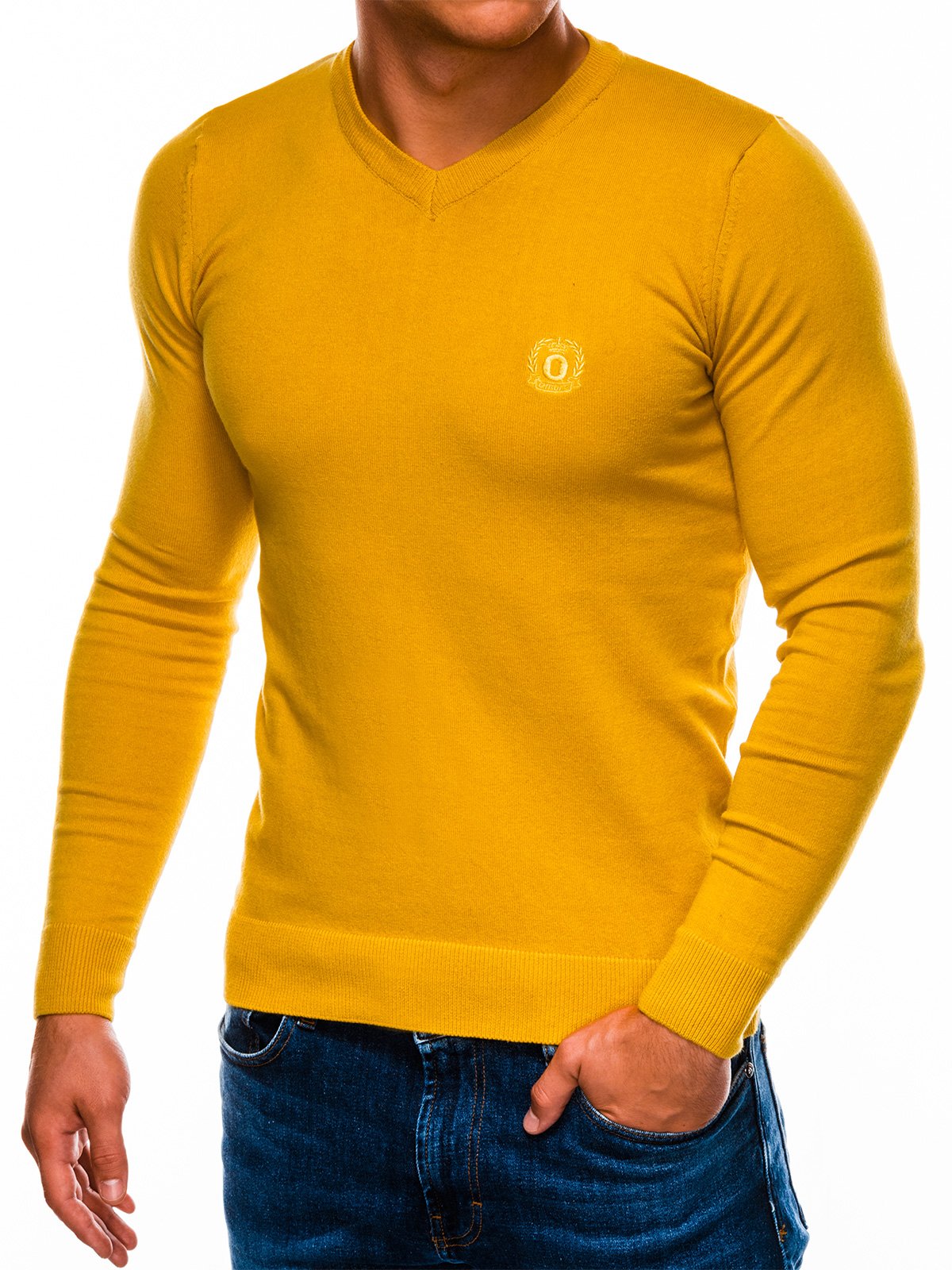 Men's sweater E74 - yellow | MODONE wholesale - Clothing For Men