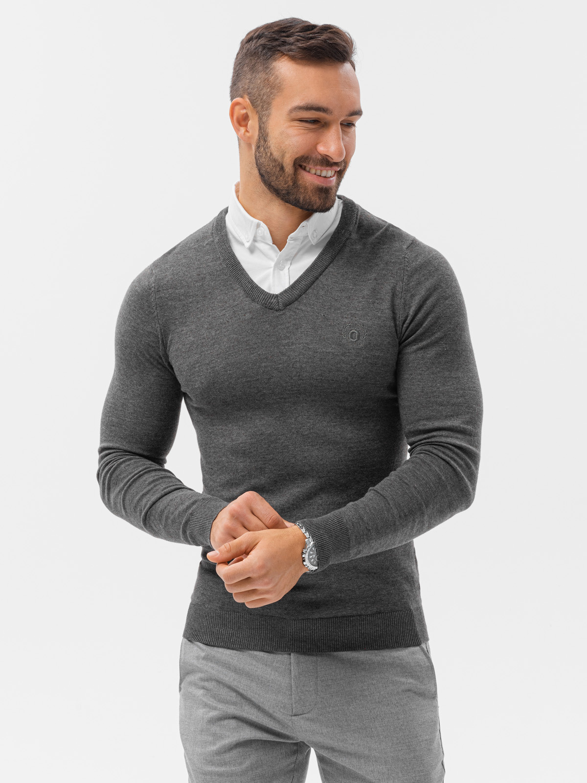 Dark grey deals mens sweater