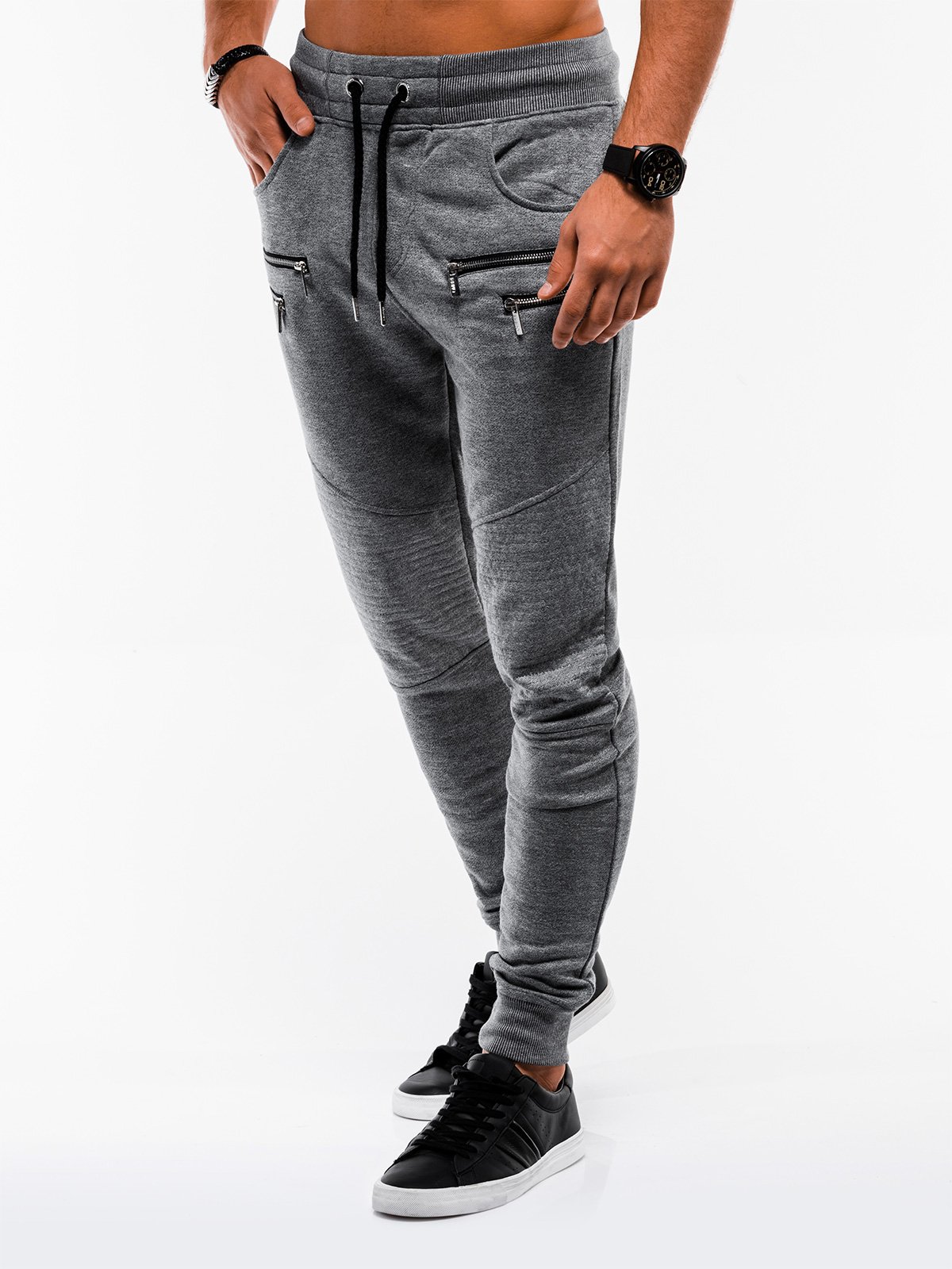 Men's sweatpants P422 - dark grey/melange | MODONE wholesale - Clothing ...