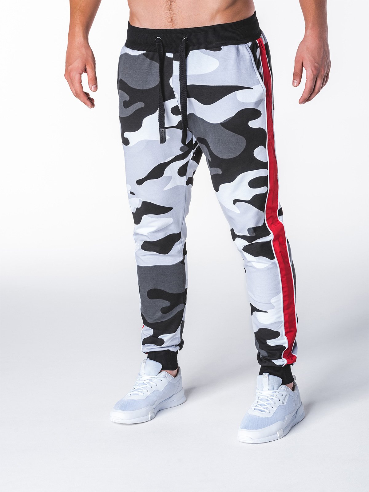 Men's sweatpants P704 - white/black | MODONE wholesale - Clothing For Men