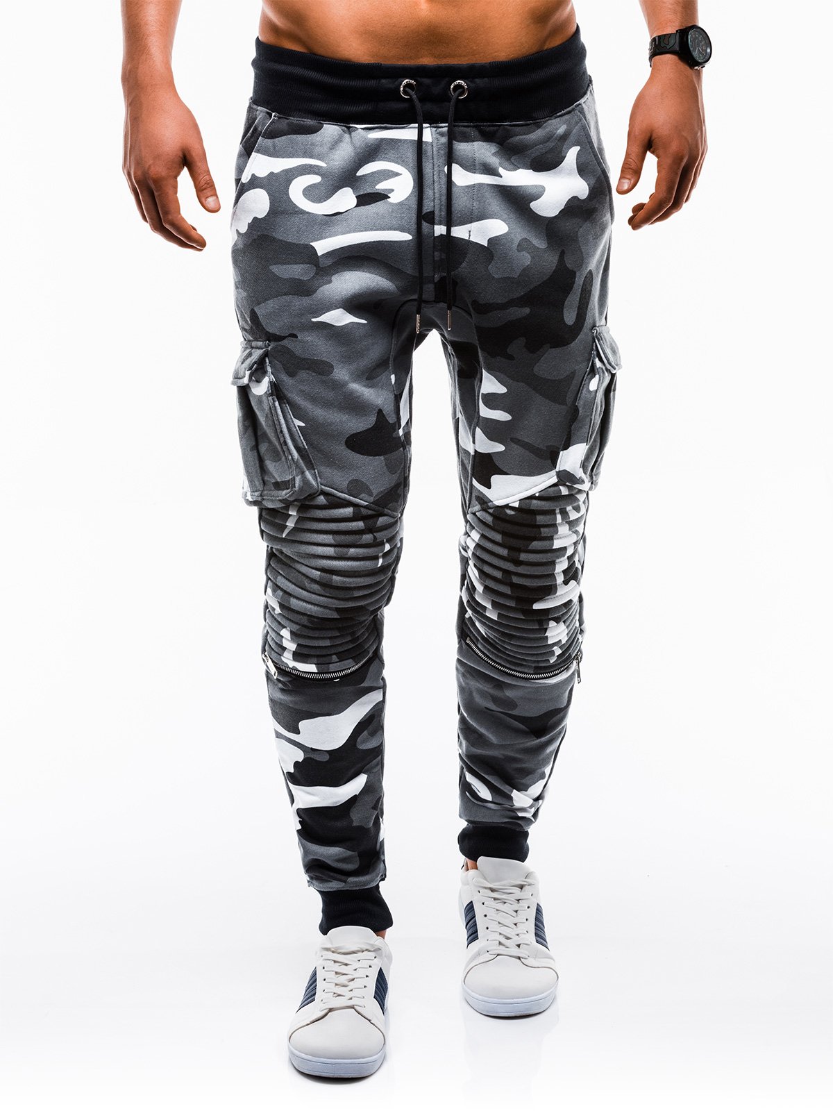 Men's sweatpants P747 - grey/camo | MODONE wholesale - Clothing For Men