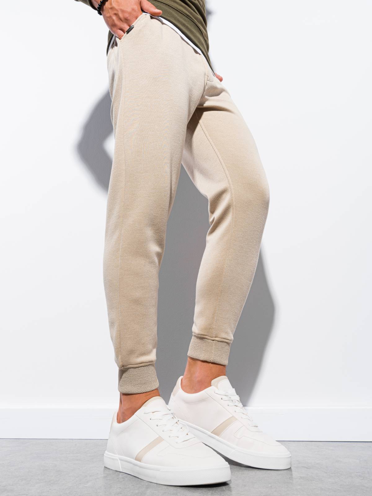 Men's sweatpants - beige P991  MODONE wholesale - Clothing For Men