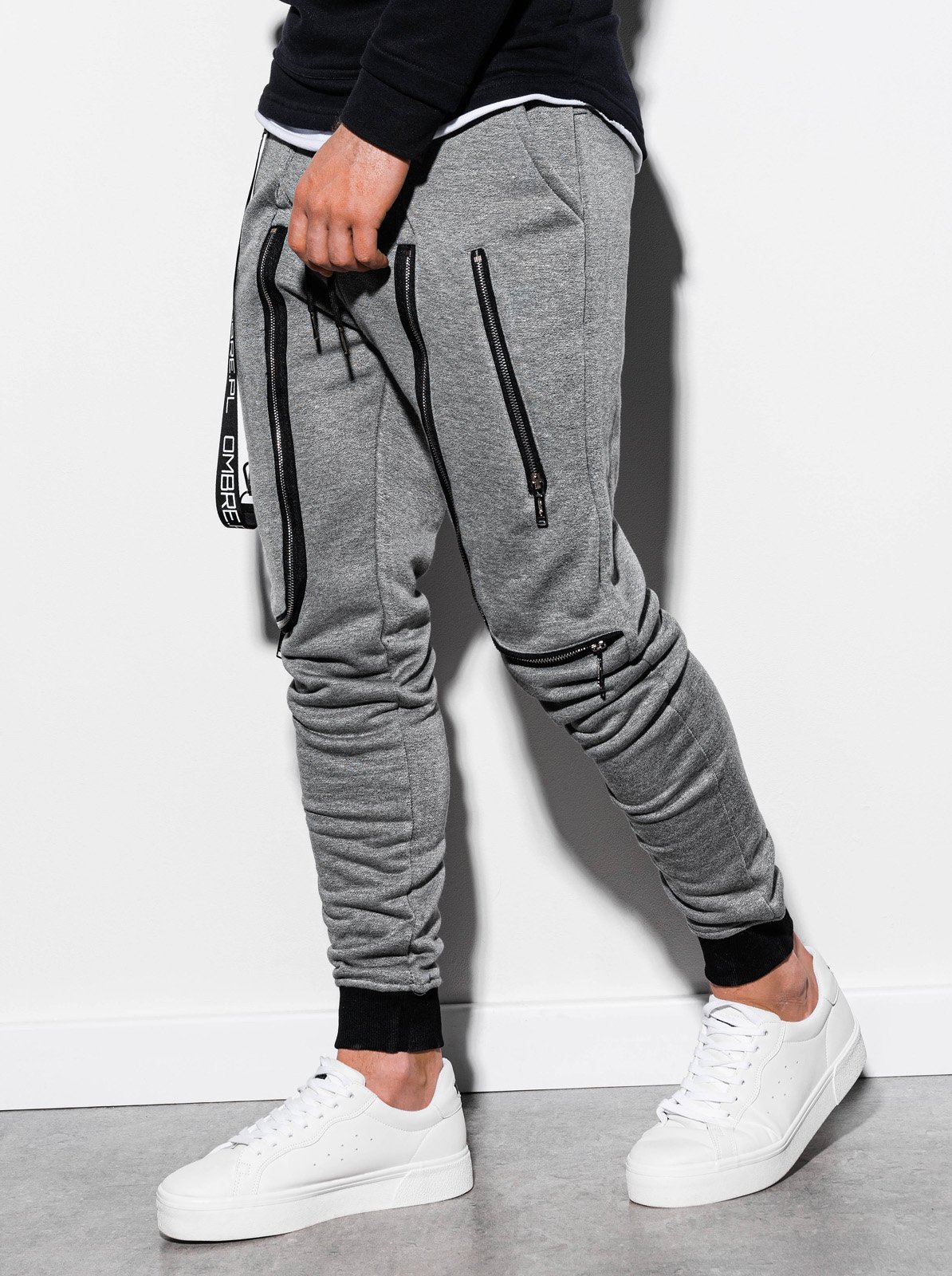 Men's sweatpants - dark grey P735  MODONE wholesale - Clothing For Men