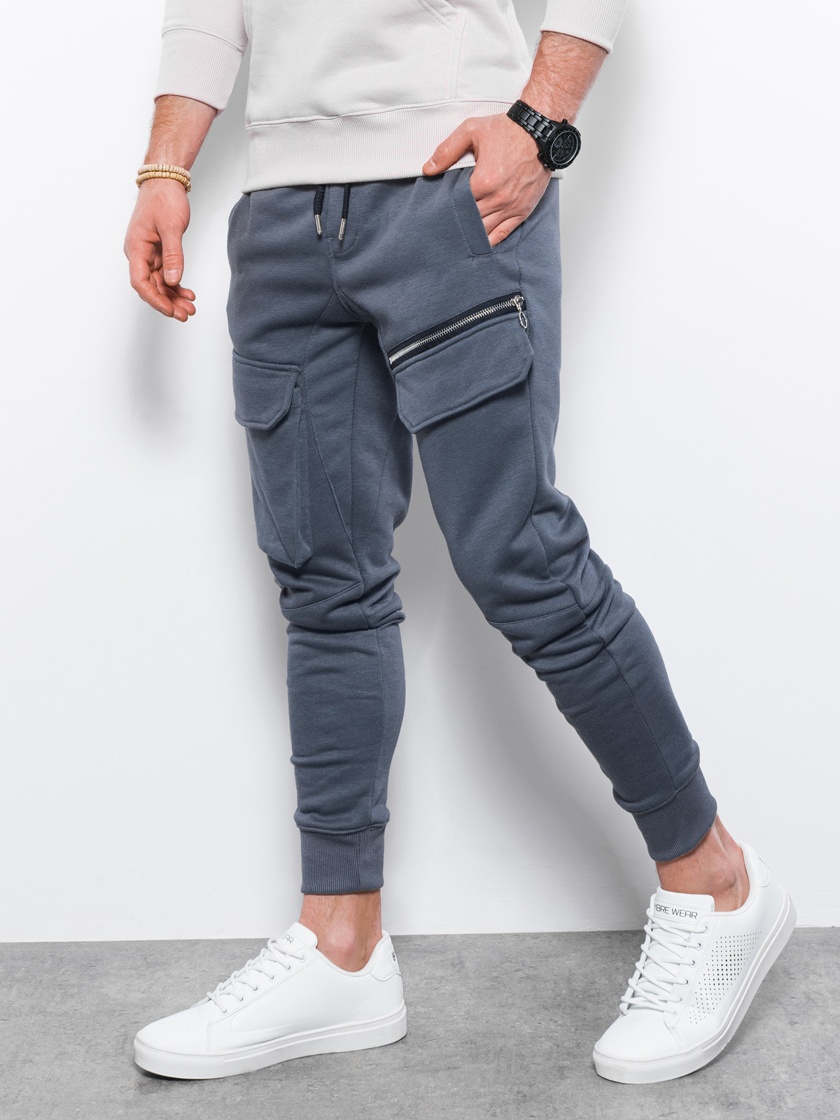 Men's sweatpants - dark grey P735  MODONE wholesale - Clothing For Men