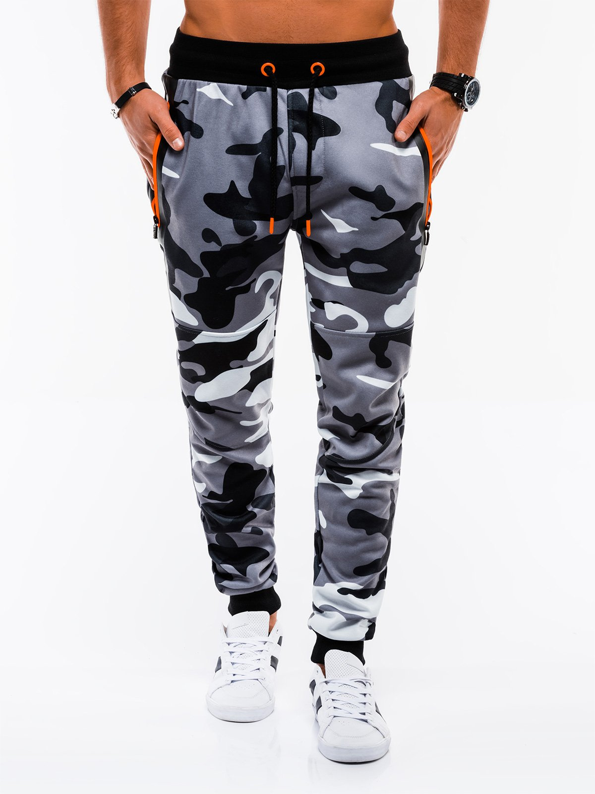 Grey and white online camo sweatpants