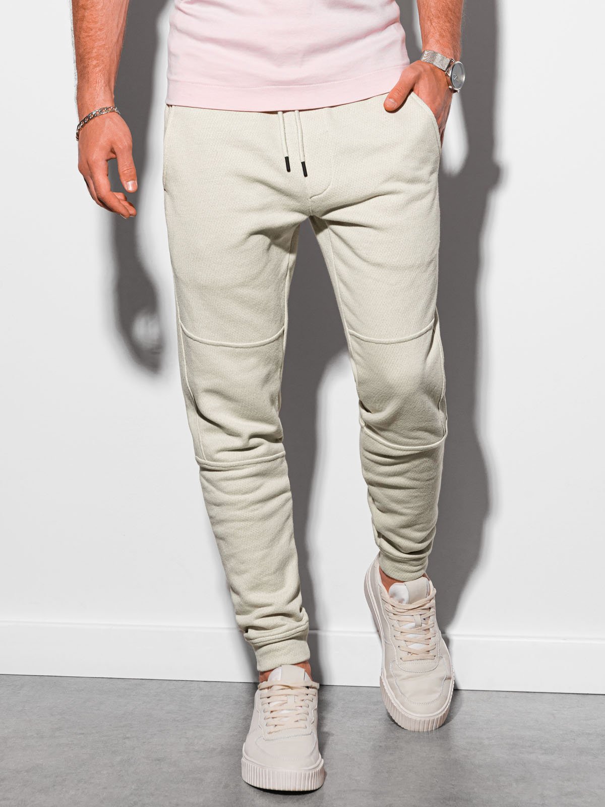 Men's sweatpants - light grey P987  MODONE wholesale - Clothing For Men