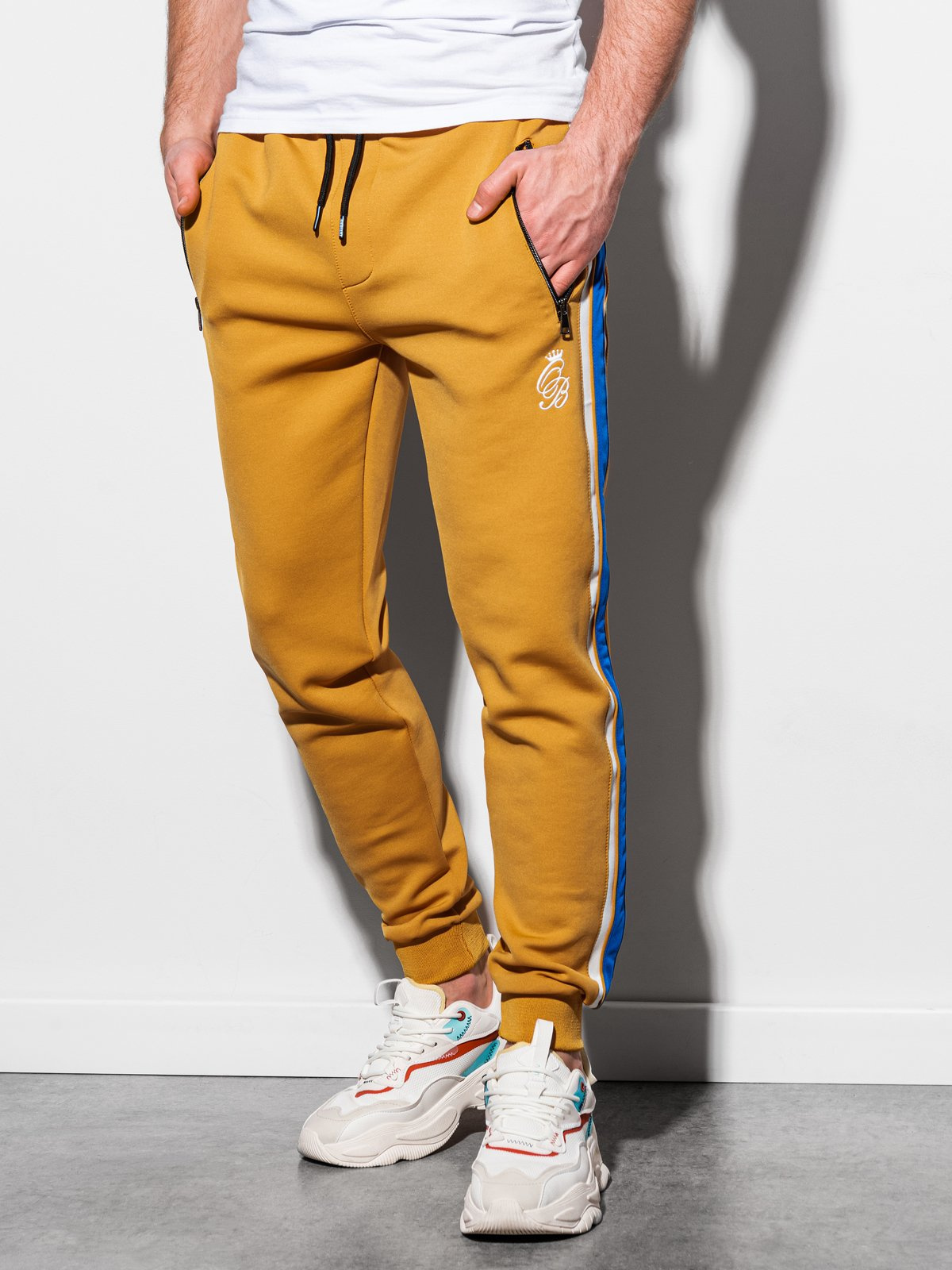 Men s sweatpants mustard P854 MODONE wholesale Clothing For Men