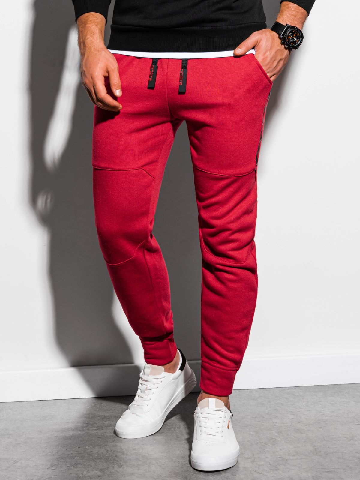 Red sweats best sale