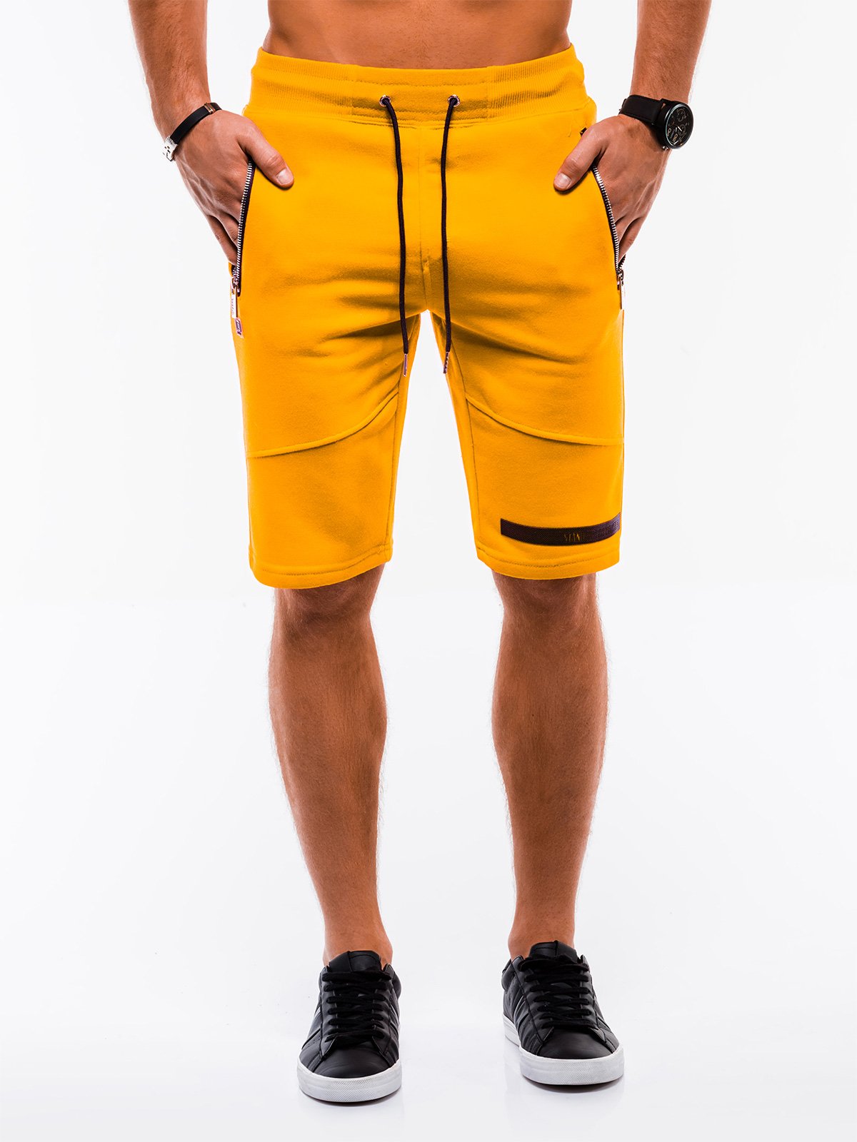 yellow sweat shorts mens