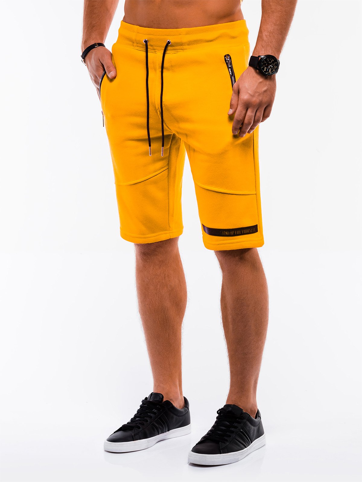 yellow sweat shorts mens