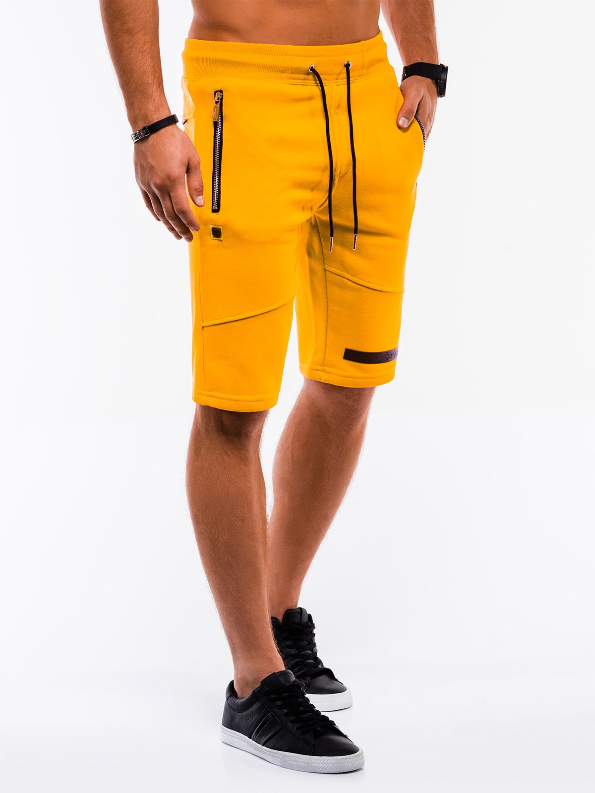 yellow sweat shorts mens