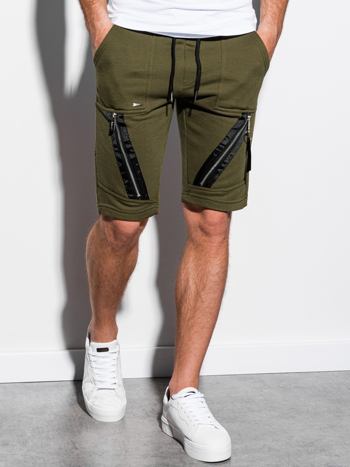 olive sweat shorts