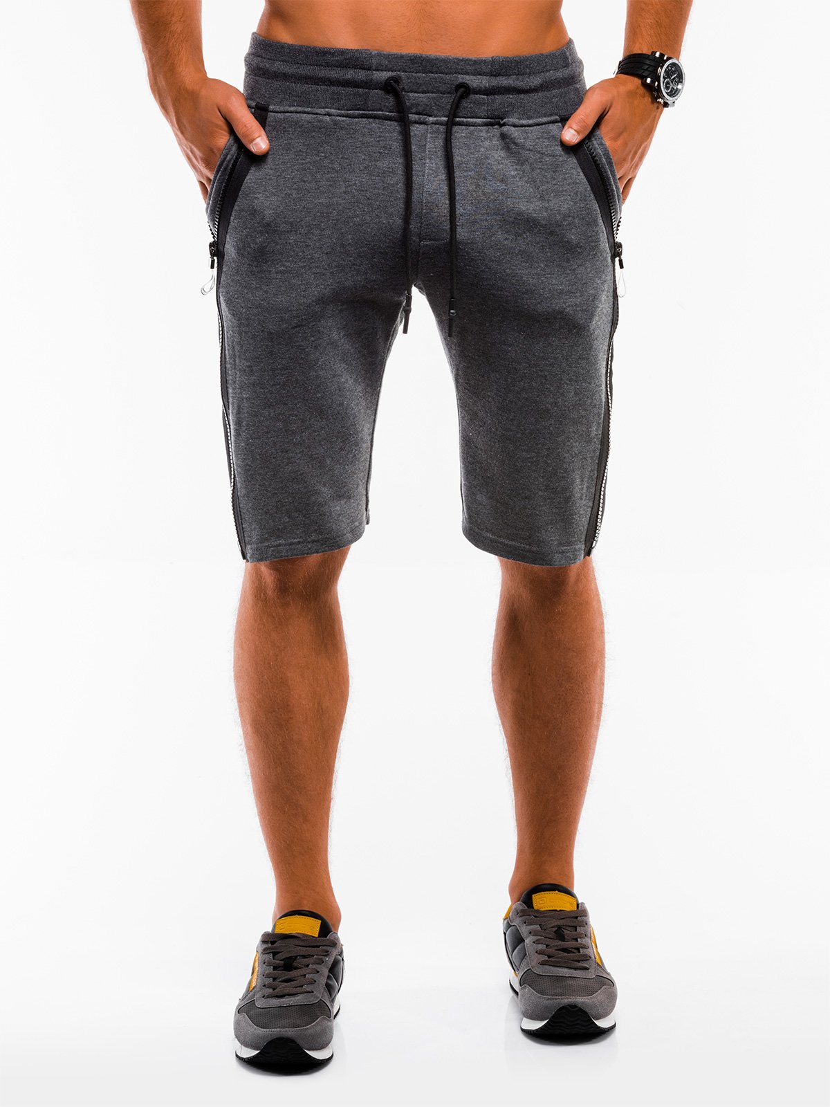 Men's sweatshorts W054 - dark grey | MODONE wholesale - Clothing For Men