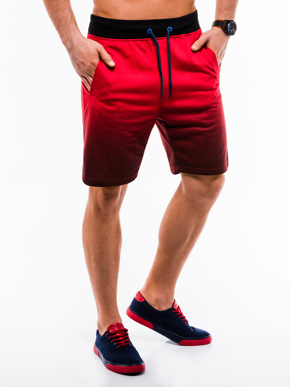 Men's sweatshorts W178 - red | MODONE wholesale - Clothing For Men